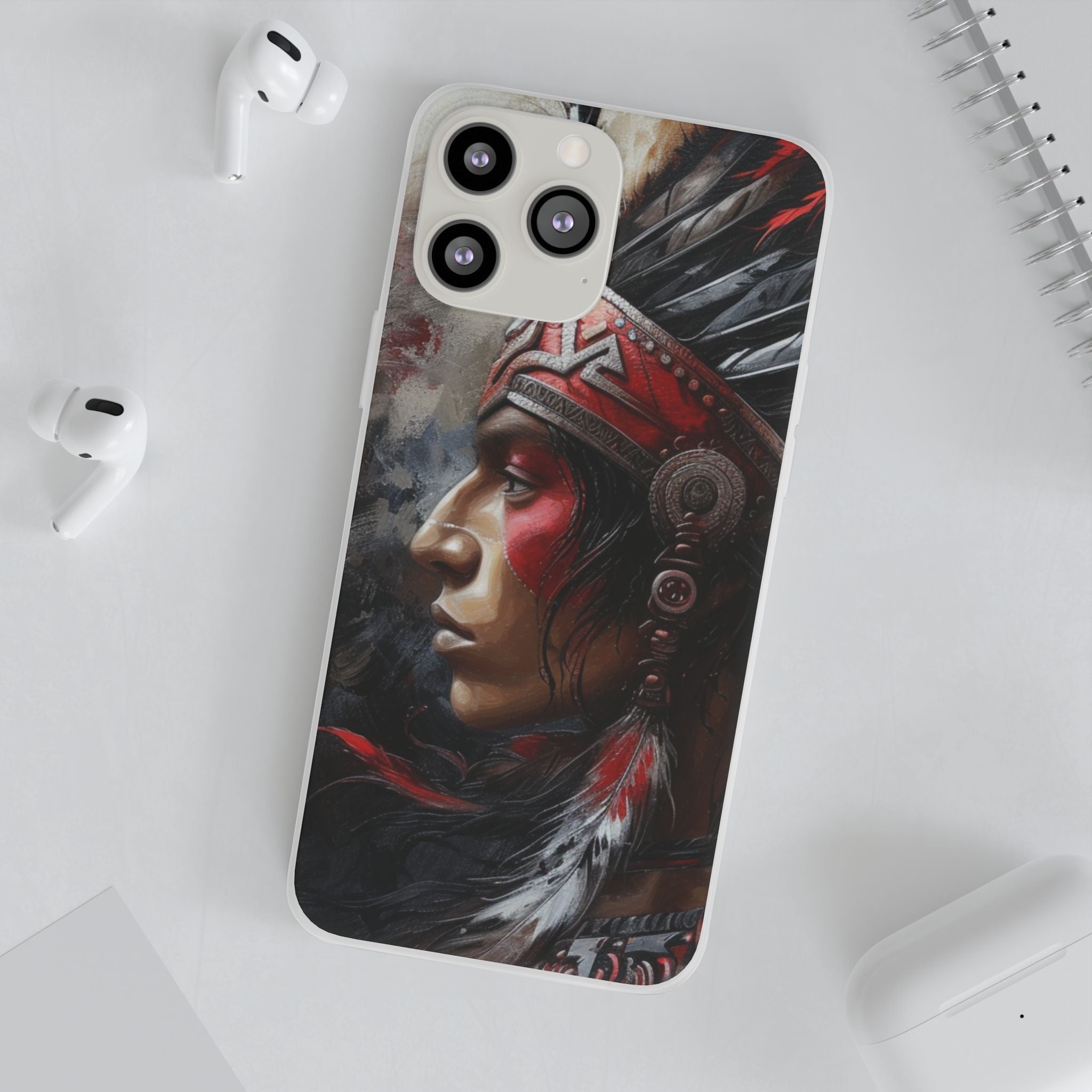Aztec Silent Warrior – Flexi Phone Case (iPhone & Samsung • Clear TPU • Made in USA • Personalized Option)