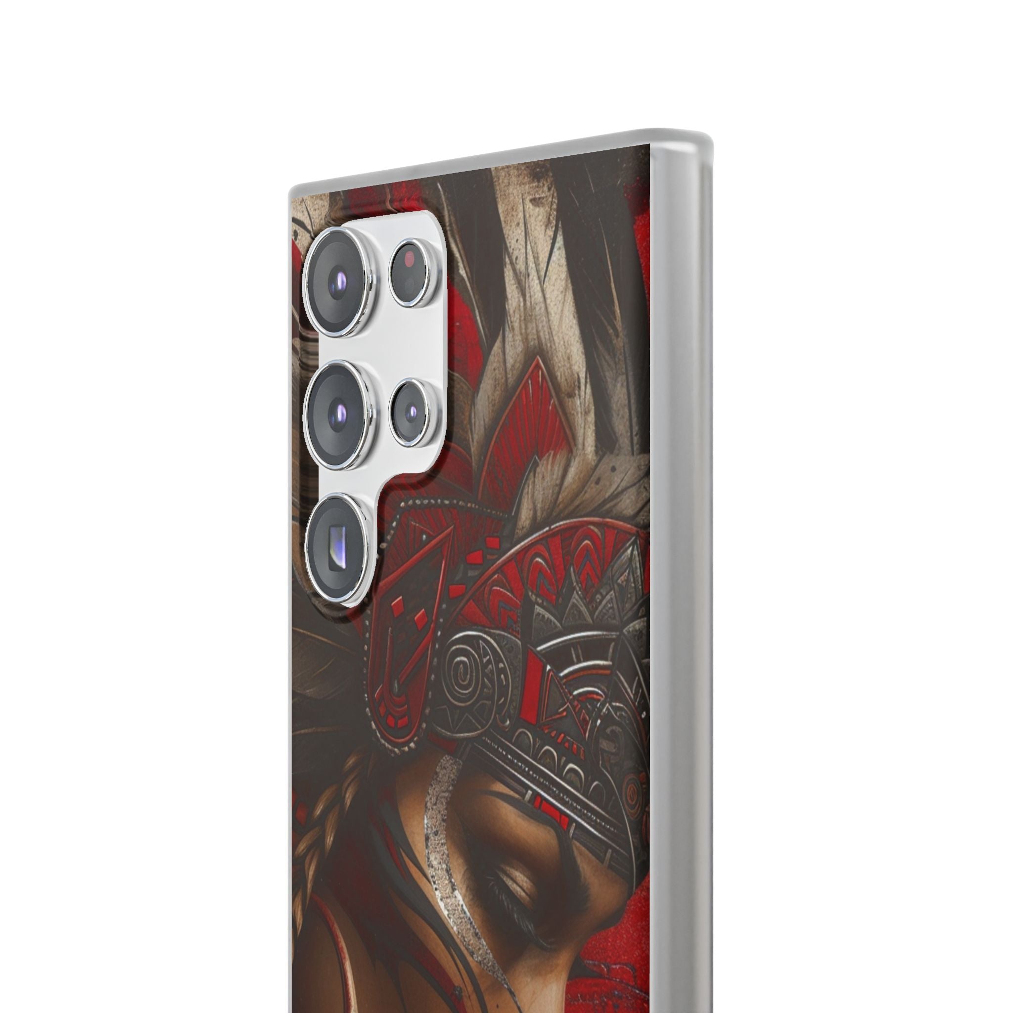 Aztec Sun Goddess – Flexi Phone Case (iPhone & Samsung • Clear TPU • Made in USA • Personalized Option)