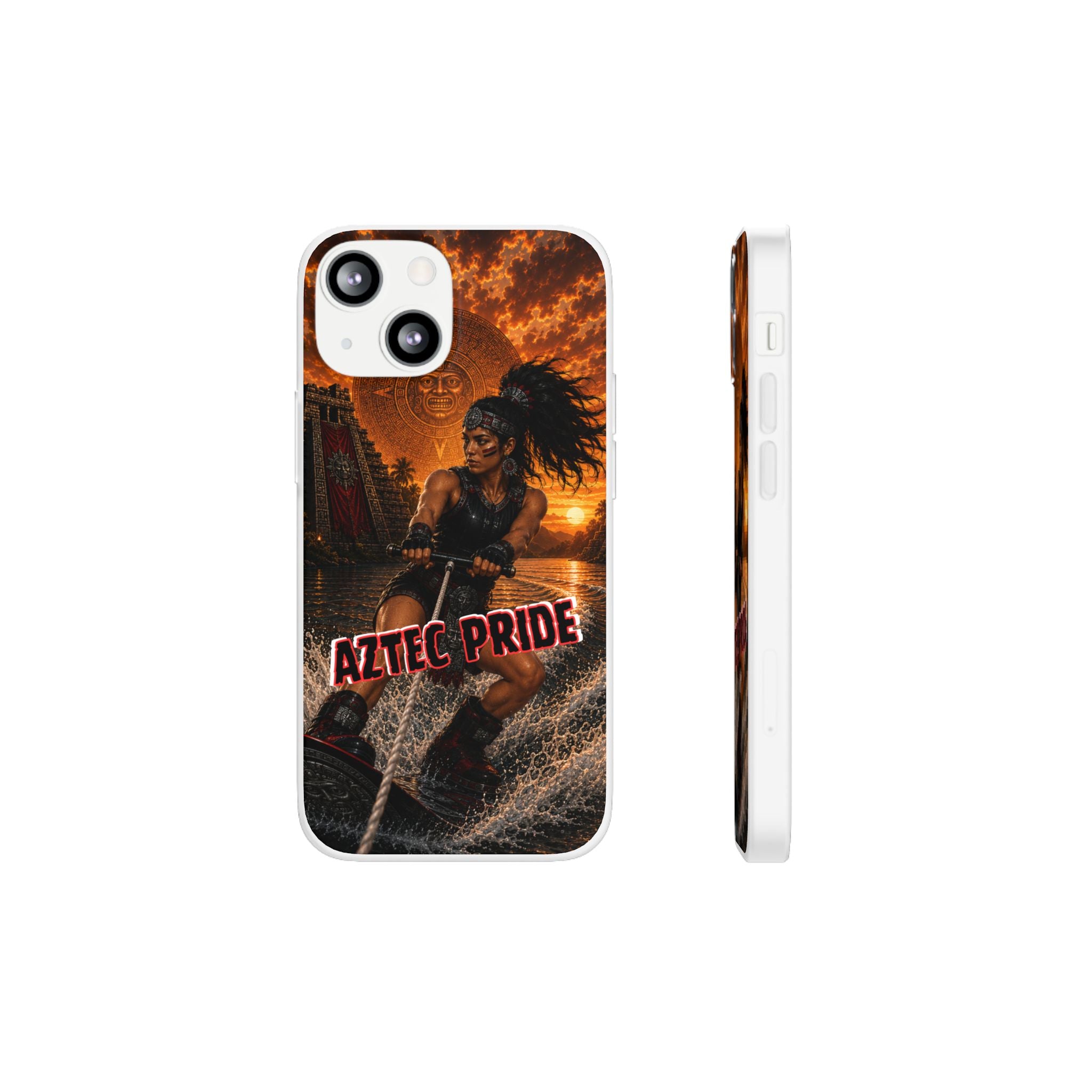 Aztec Wakeboard Female Warrior – Flexi Phone Case (iPhone & Samsung • Clear TPU • Made & Shipped in the USA • 🚚 FREE USA Shipping • Personalized Option)