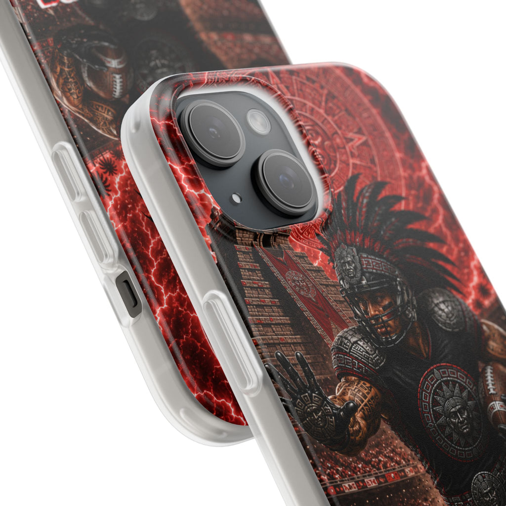 Aztec Football Warrior – Flexi Phone Case (iPhone & Samsung • Clear TPU • Made in USA • Personalized Option)