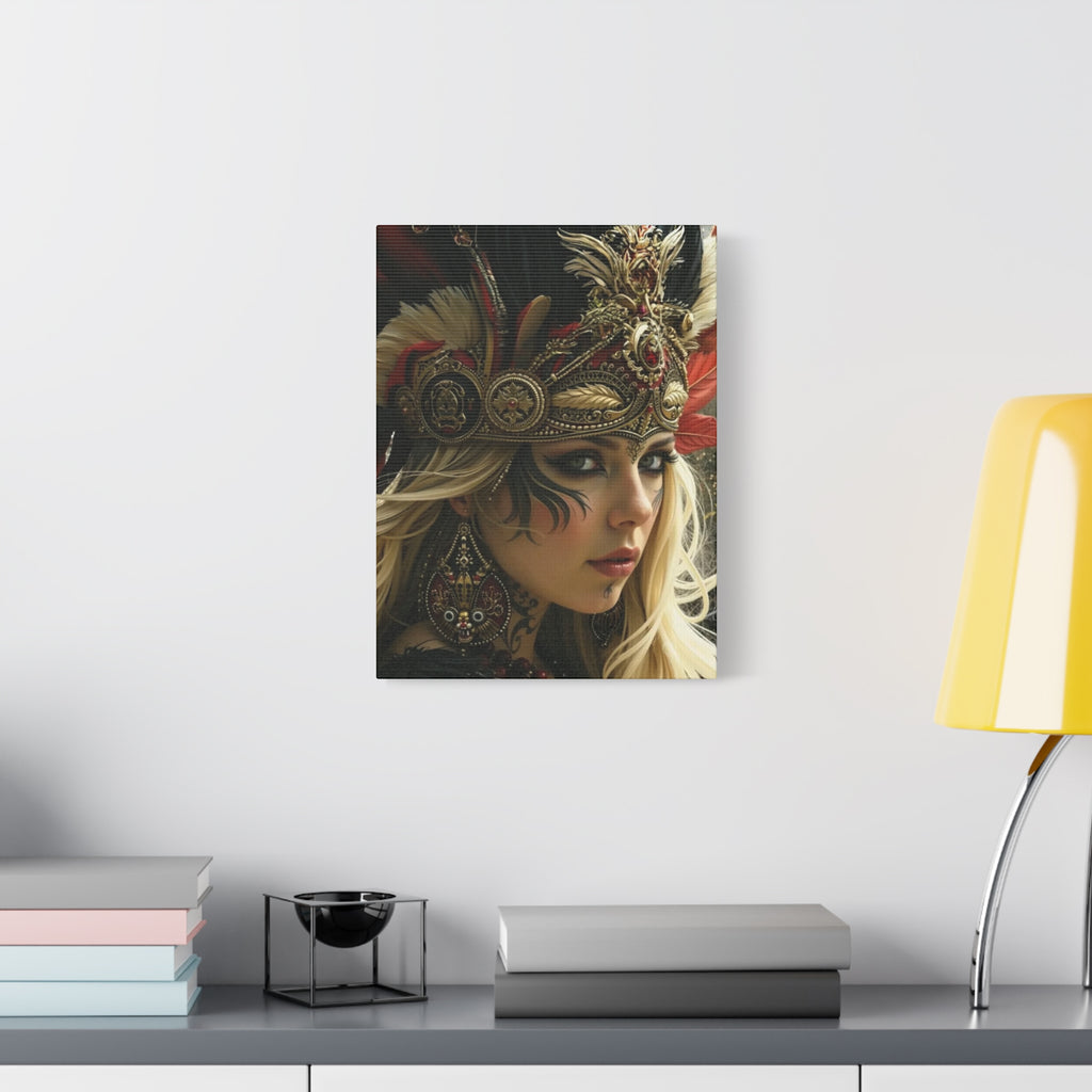 Aztec Fireheart Queen – Bold Aztec Wall Art Canvas