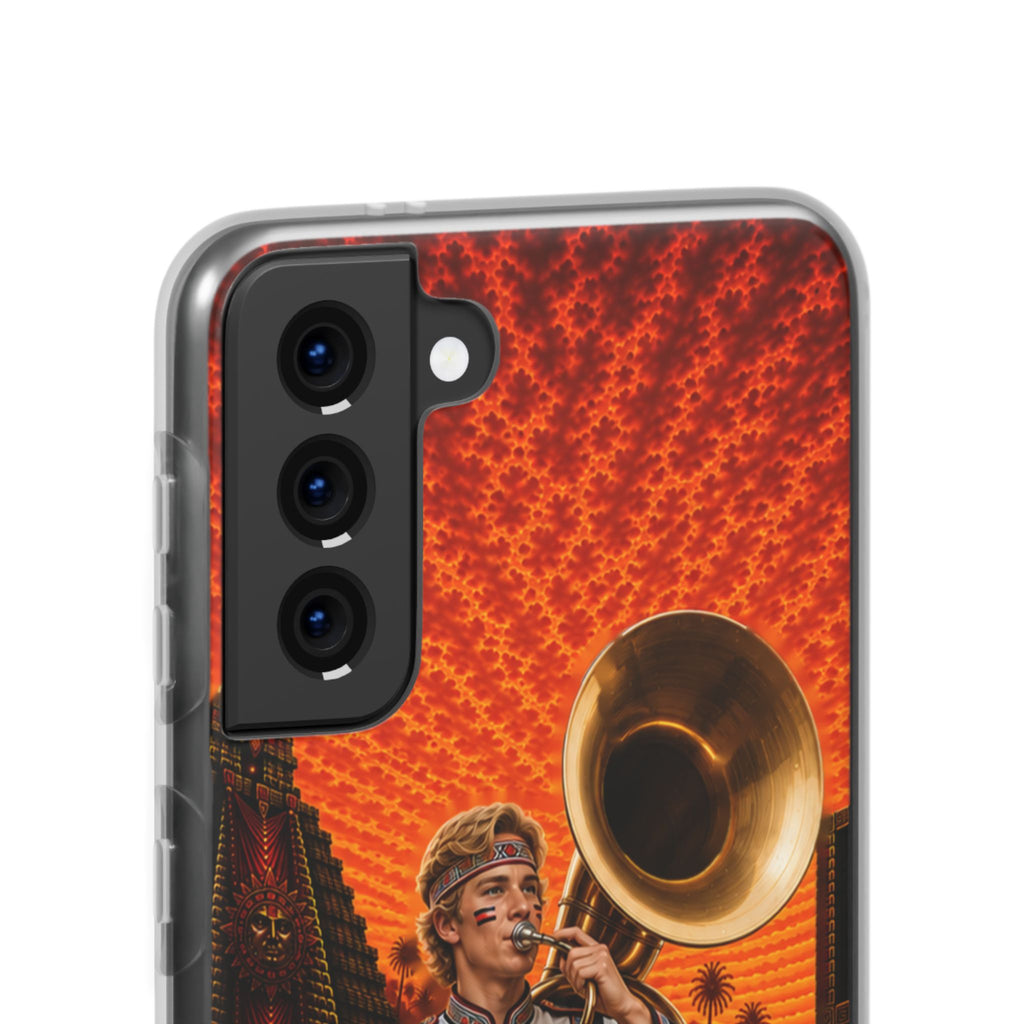 Aztec Band Warrior – Flexi Phone Case (iPhone & Samsung • Clear TPU • Made & Shipped in the USA • 🚚 FREE USA Shipping • Personalized Option)