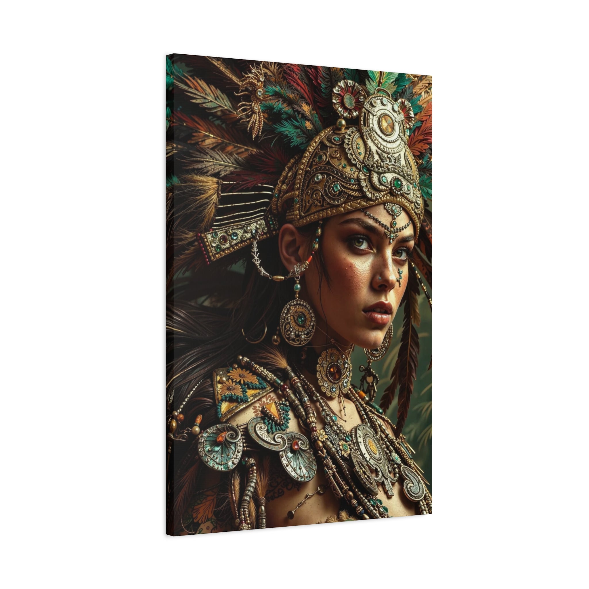 Aztec Warrior Goddess – Bold Aztec Wall Art Canvas