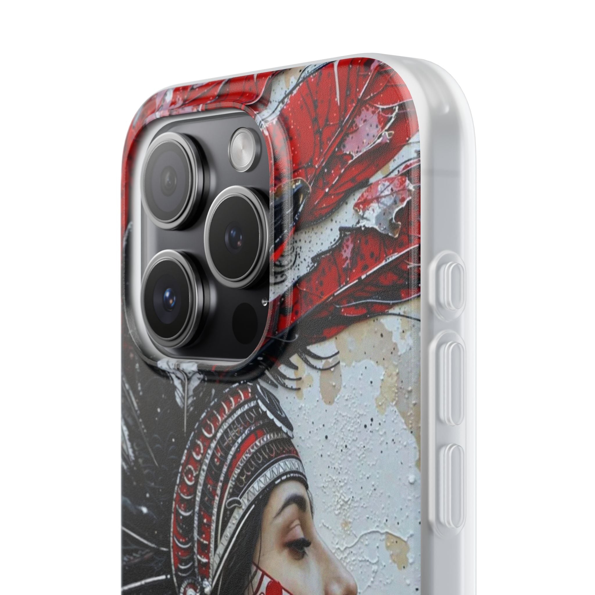 Aztec Silent Goddess – Flexi Phone Case (iPhone & Samsung • Clear TPU • Made in USA • Personalized Option)