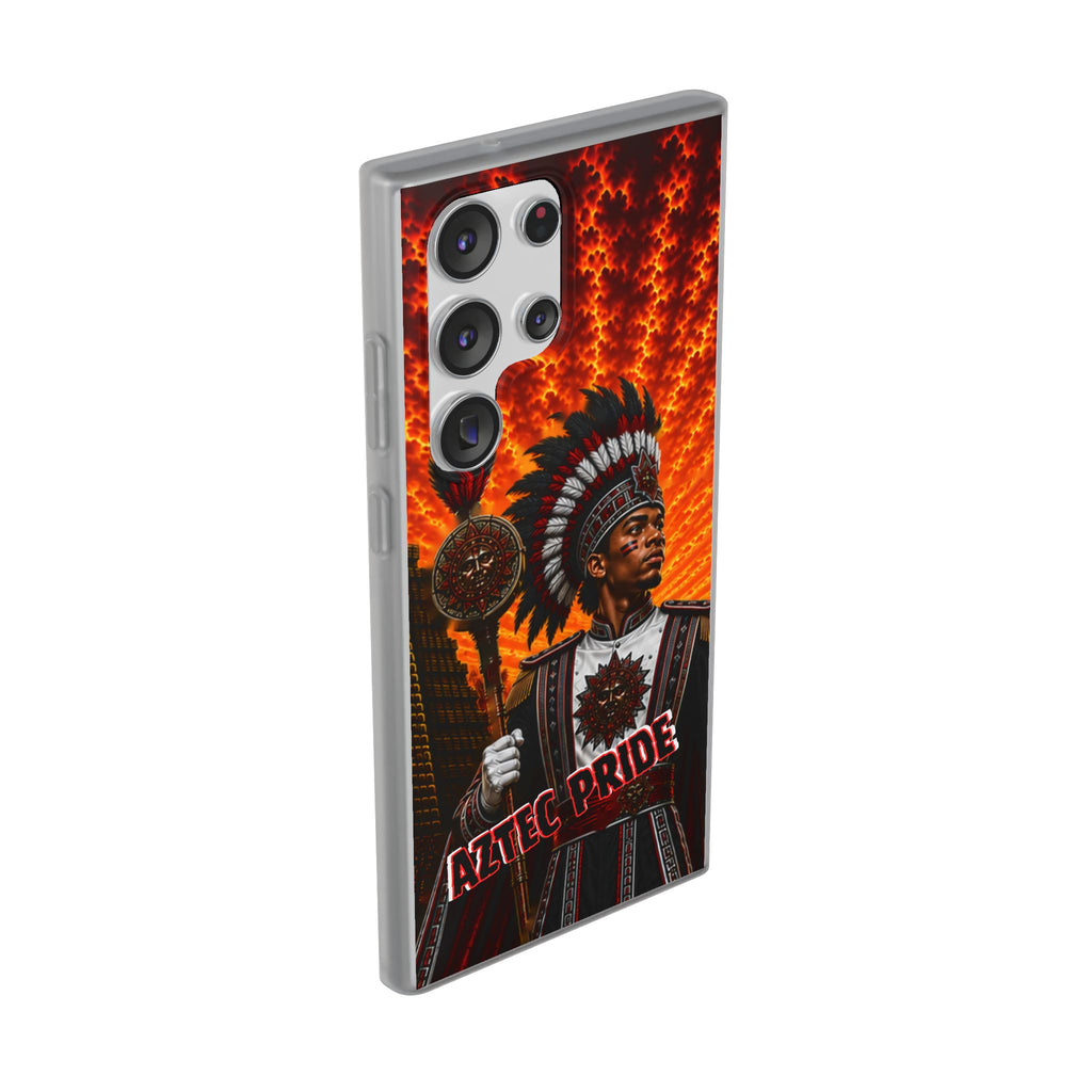 Aztec Drum Major Warrior – Flexi Phone Case (iPhone & Samsung • Clear TPU • Made & Shipped in the USA • 🚚 FREE USA Shipping • Personalized Option)