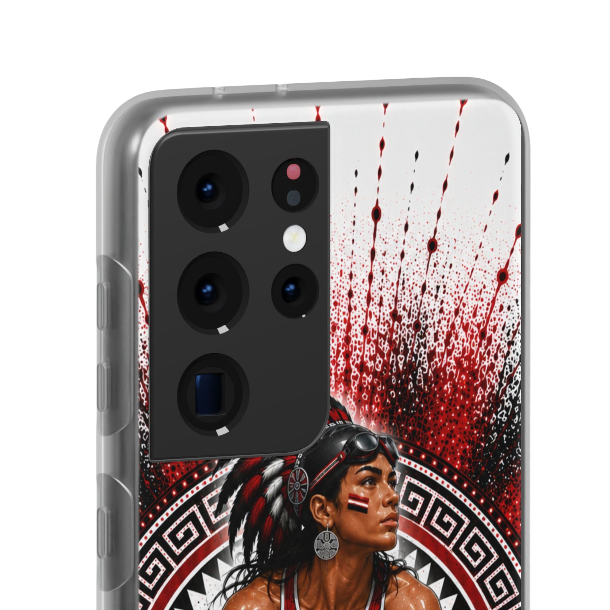 Aztec Swim & Dive Warrior – Flexi Phone Case (iPhone & Samsung • Clear TPU • Made & Shipped in the USA • 🚚 FREE USA Shipping • Personalized Option)