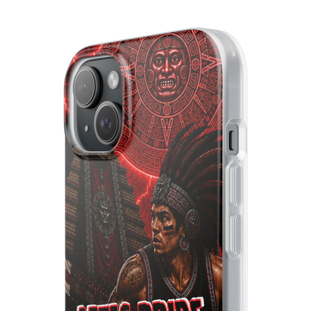 Aztec Basketall Warrior – Flexi Phone Case (iPhone & Samsung • Clear TPU • Made & Shipped in the USA • 🚚 FREE USA Shipping • Personalized Option)