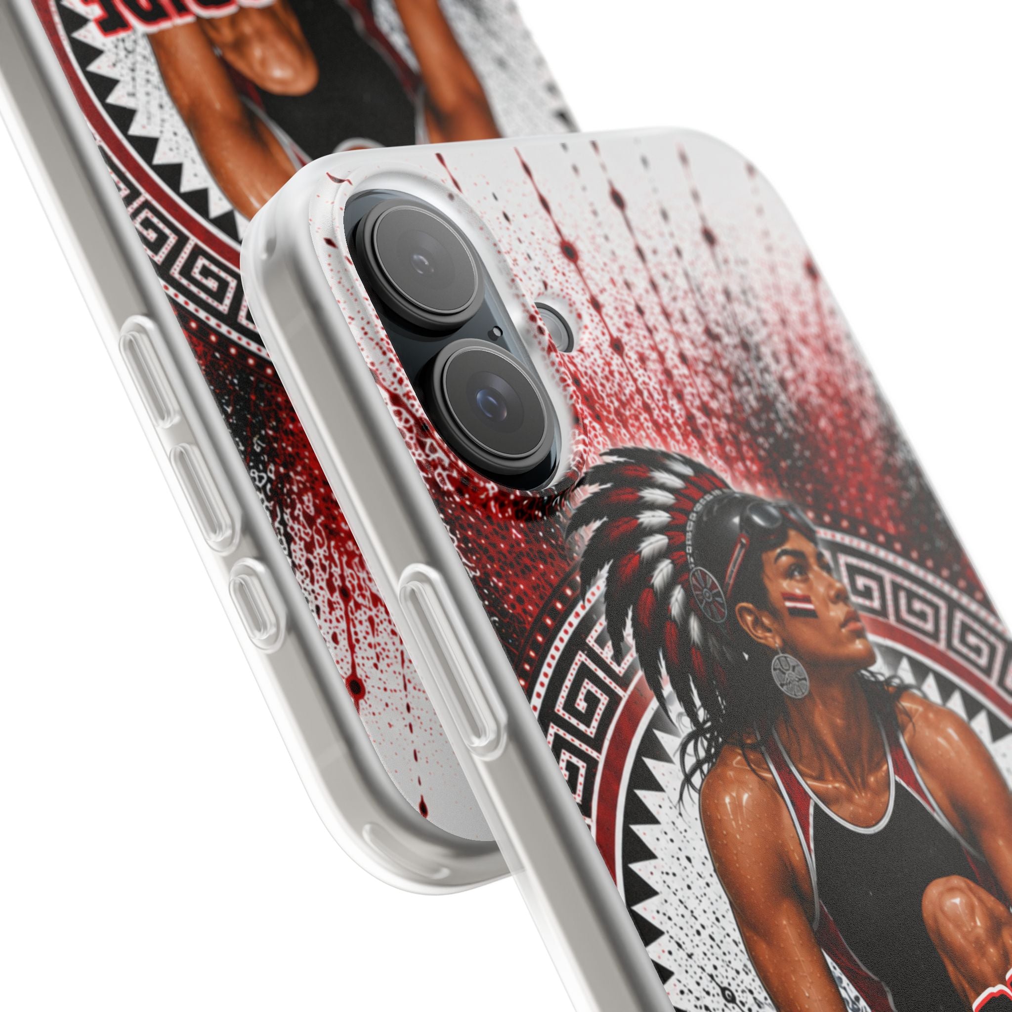 Aztec Swim & Dive Warrior – Flexi Phone Case (iPhone & Samsung • Clear TPU • Made & Shipped in the USA • 🚚 FREE USA Shipping • Personalized Option)