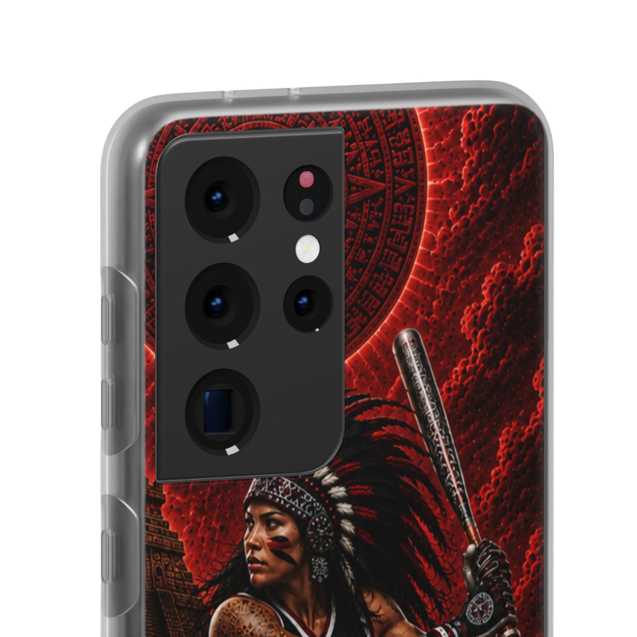 Aztec Softball Warrior – Flexi Phone Case (iPhone & Samsung • Clear TPU • Made in USA • Personalized Option)