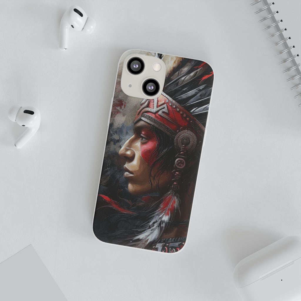 Aztec Silent Warrior – Flexi Phone Case (iPhone & Samsung • Clear TPU • Made in USA • Personalized Option)