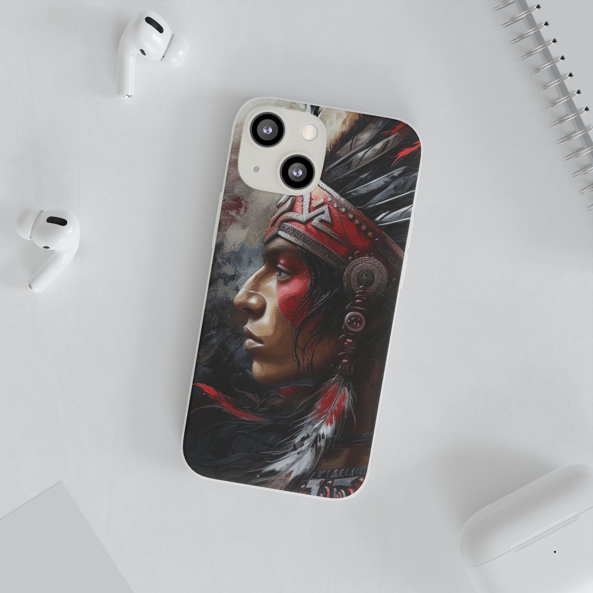 Aztec Silent Warrior – Flexi Phone Case (iPhone & Samsung • Clear TPU • Made in USA • Personalized Option)
