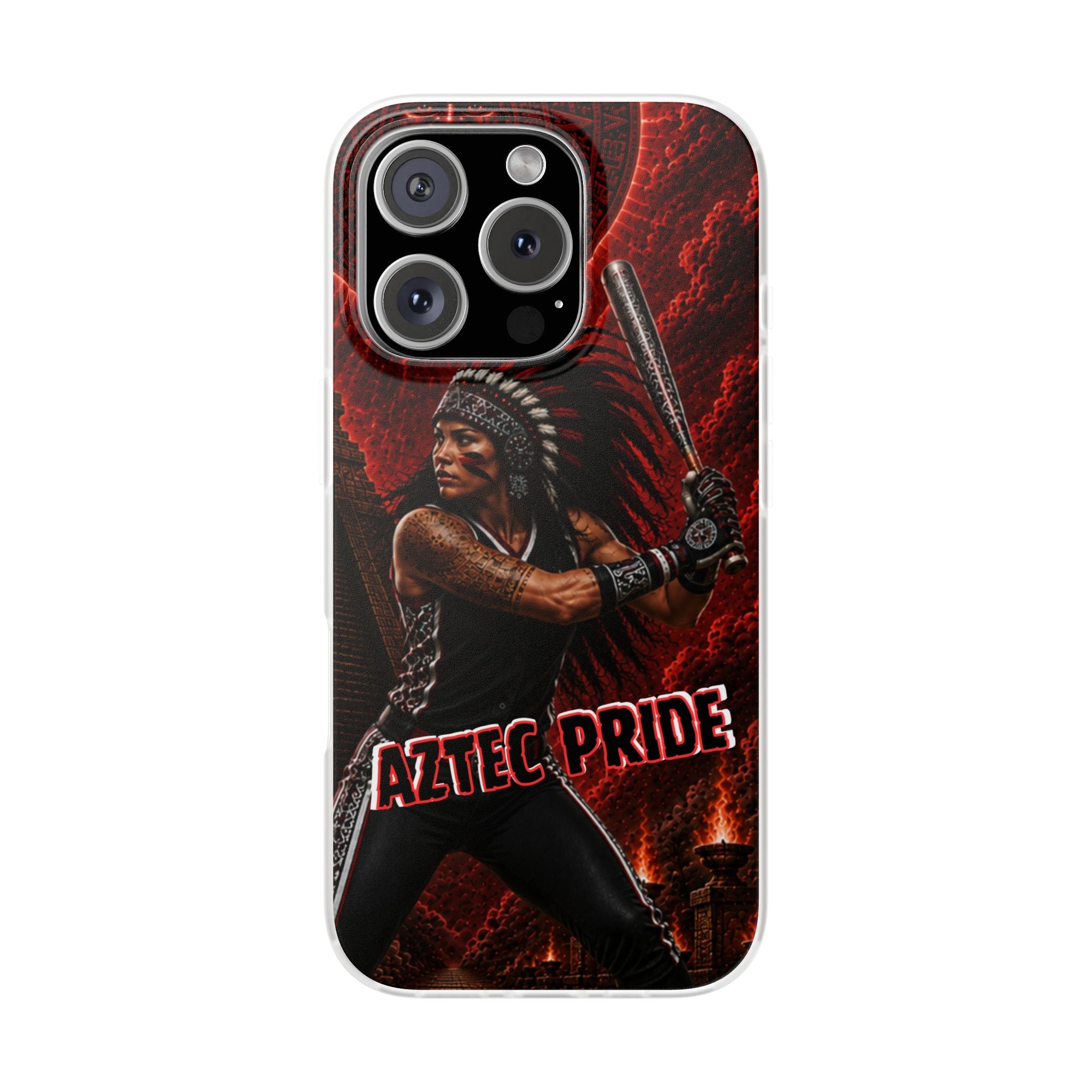 Aztec Softball Warrior – Flexi Phone Case (iPhone & Samsung • Clear TPU • Made in USA • Personalized Option)