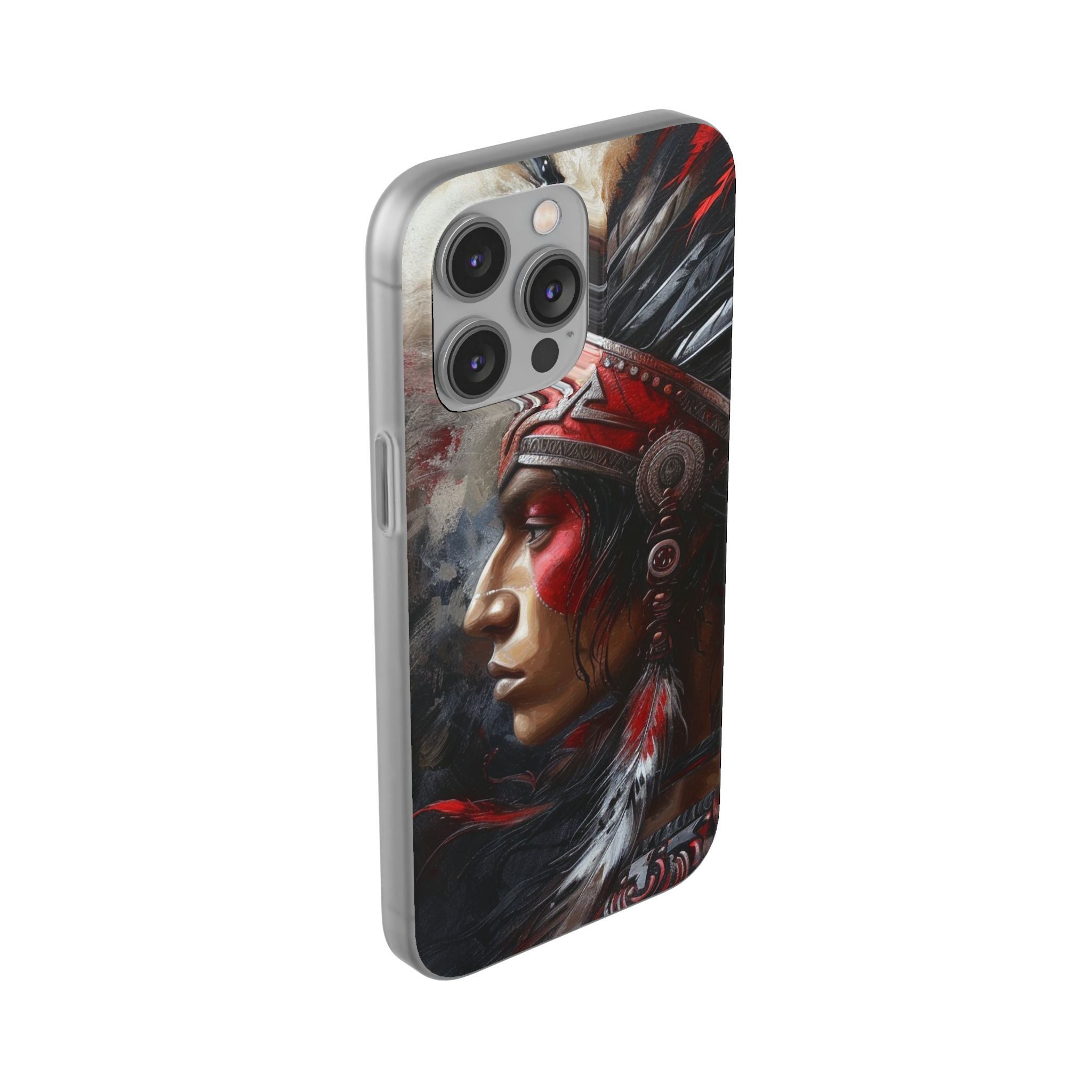Aztec Silent Warrior – Flexi Phone Case (iPhone & Samsung • Clear TPU • Made in USA • Personalized Option)