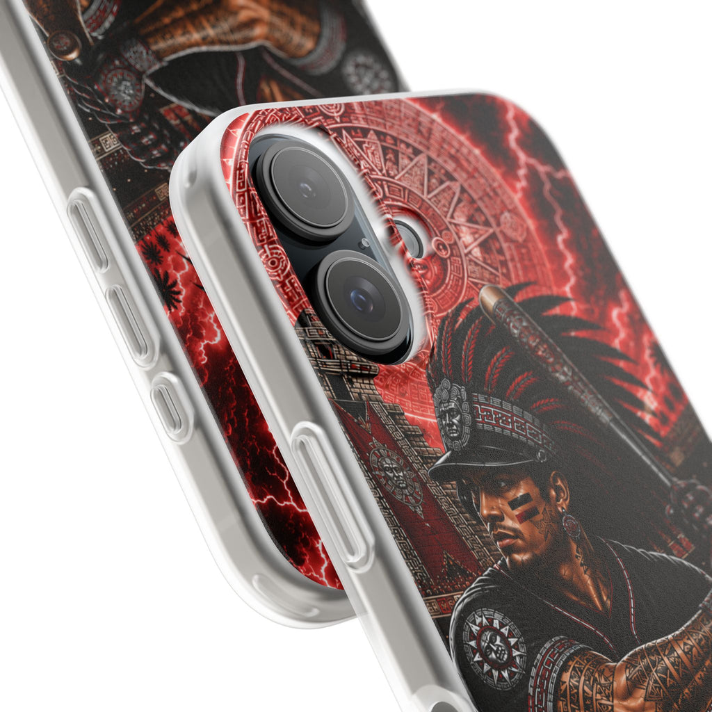 Aztec Baseball Warrior – Flexi Phone Case (iPhone & Samsung • Clear TPU • Made & Shipped in the USA • 🚚 FREE USA Shipping • Personalized Option)