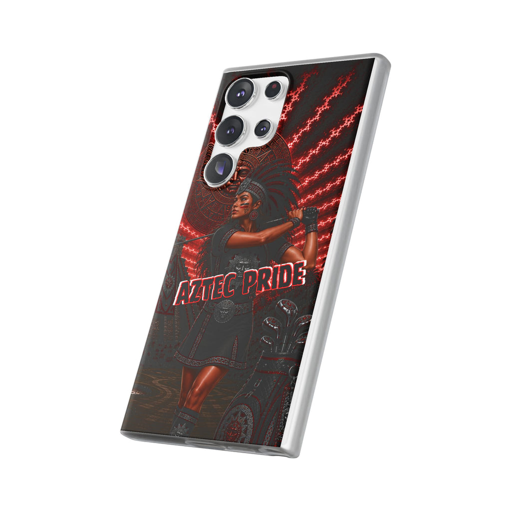 Aztec Golf Female Warrior – Flexi Phone Case (iPhone & Samsung • Clear TPU • Made & Shipped in the USA • 🚚 FREE USA Shipping • Personalized Option)