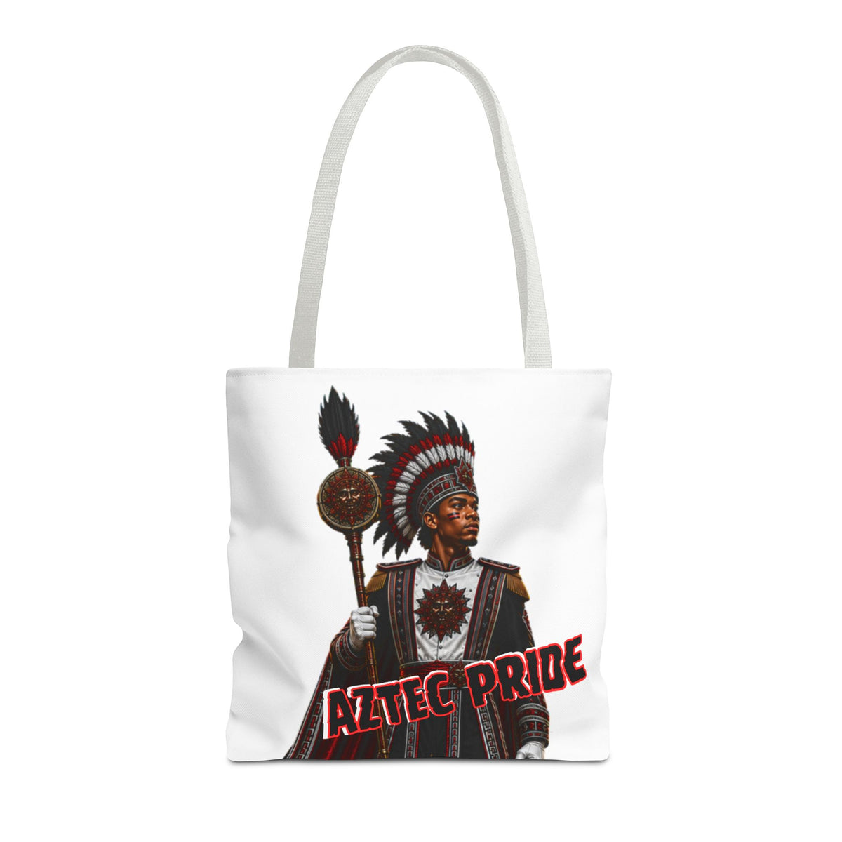 Aztec Band Warrior Tote Bag | Aztec-Inspired AI Art • Made & Shipped in the USA • 🚚 FREE USA Shipping • FREE Personalization