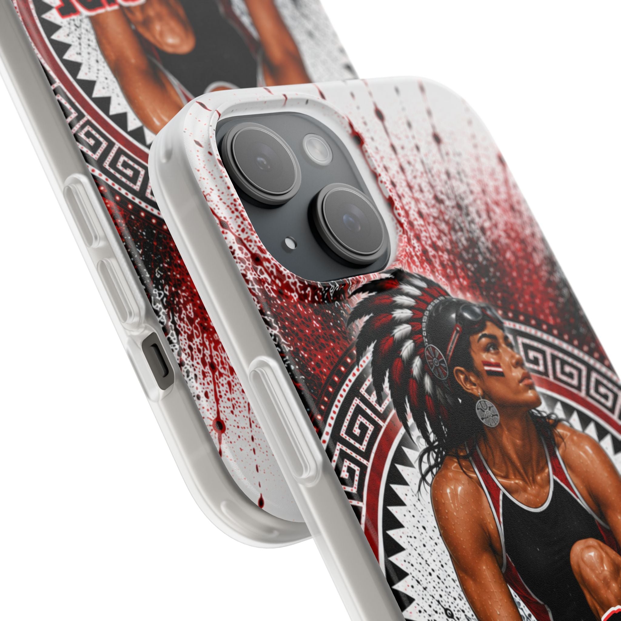 Aztec Swim & Dive Warrior – Flexi Phone Case (iPhone & Samsung • Clear TPU • Made & Shipped in the USA • 🚚 FREE USA Shipping • Personalized Option)
