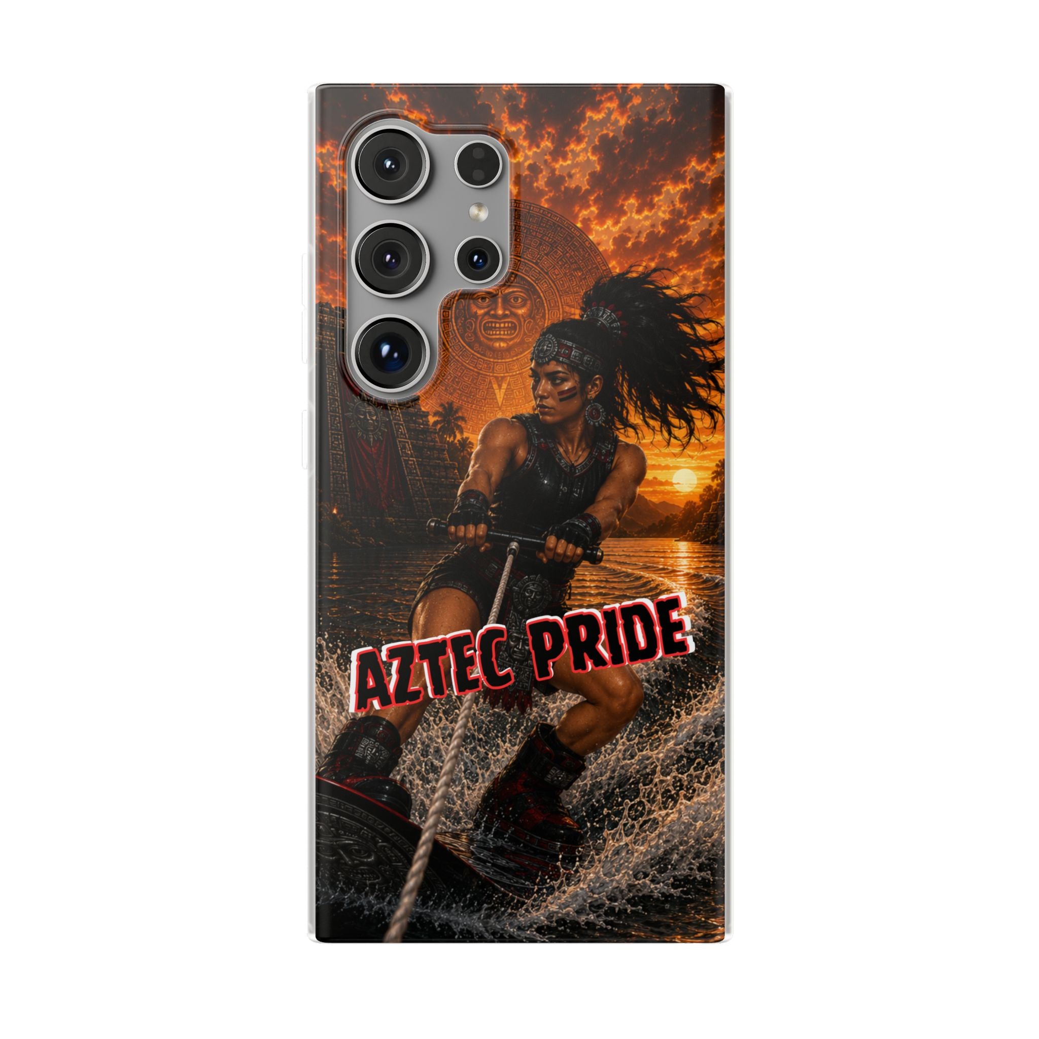 Aztec Wakeboard Female Warrior – Flexi Phone Case (iPhone & Samsung • Clear TPU • Made & Shipped in the USA • 🚚 FREE USA Shipping • Personalized Option)