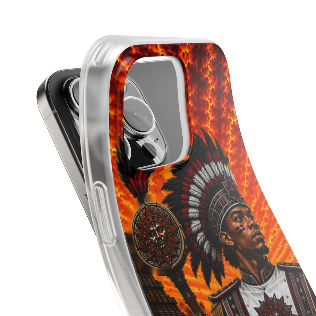 Aztec Drum Major Warrior – Flexi Phone Case (iPhone & Samsung • Clear TPU • Made & Shipped in the USA • 🚚 FREE USA Shipping • Personalized Option)