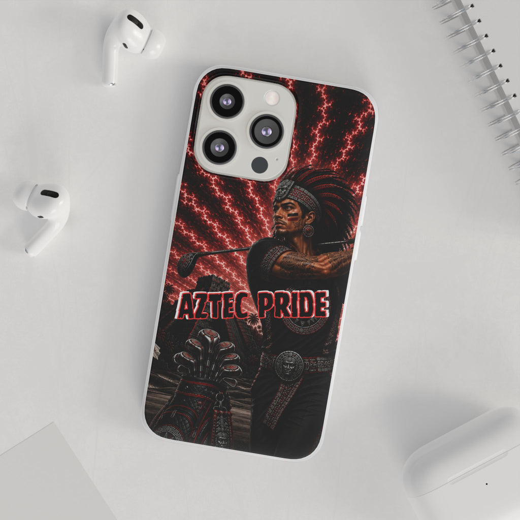 Aztec Golf Male Warrior – Flexi Phone Case (iPhone & Samsung • Clear TPU • Made & Shipped in the USA • 🚚 FREE USA Shipping • Personalized Option)