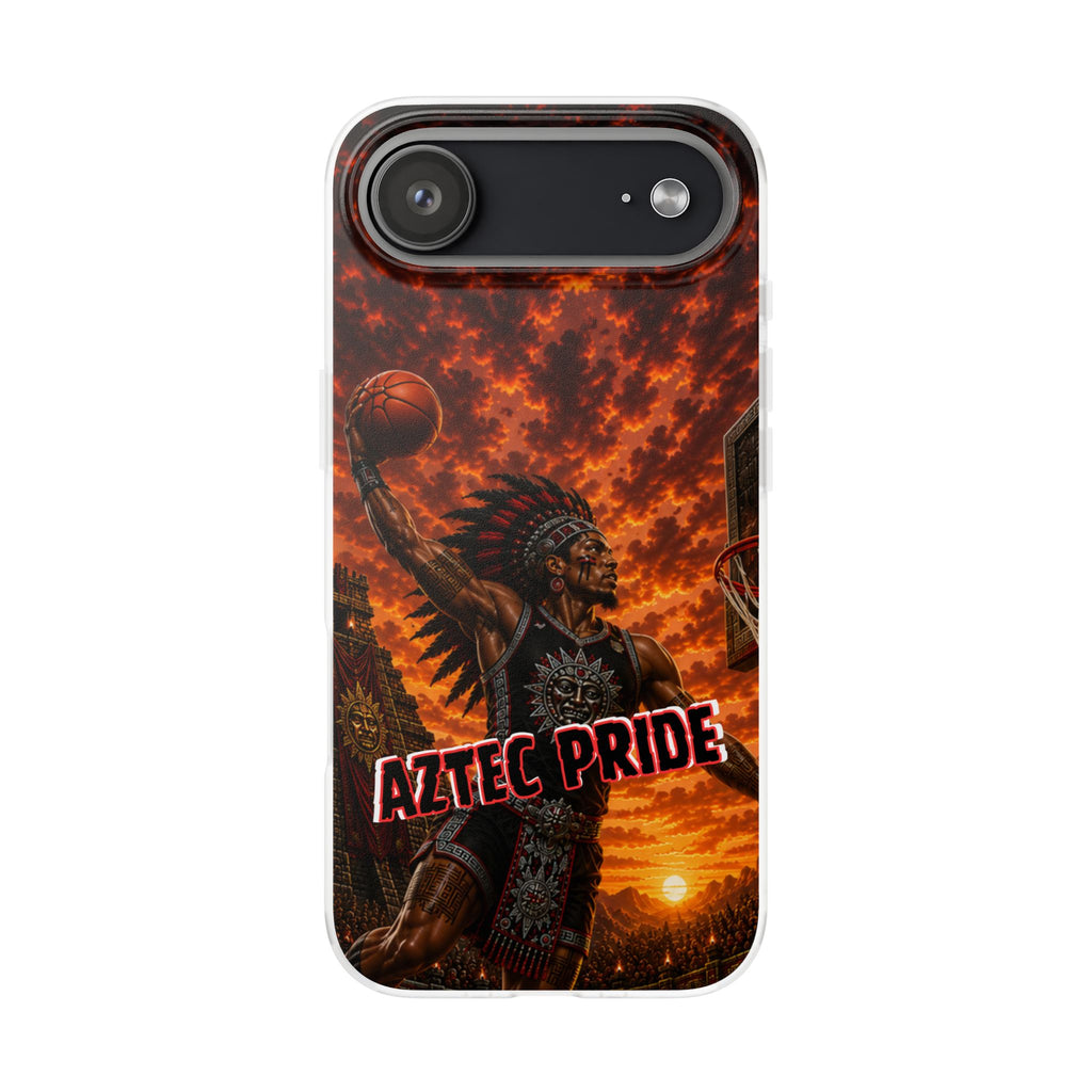 Aztec Basketball Male Warrior – Flexi Phone Case (iPhone & Samsung • Clear TPU • Made & Shipped in the USA • 🚚 FREE USA Shipping • Personalized Option)