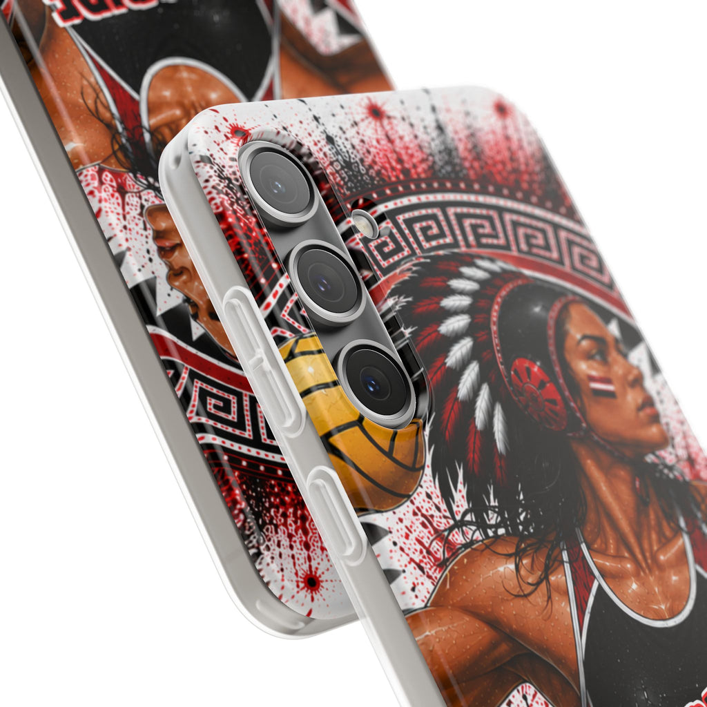 Aztec Water Polo Warrior – Flexi Phone Case (iPhone & Samsung • Clear TPU • Made in USA • Personalized Option)