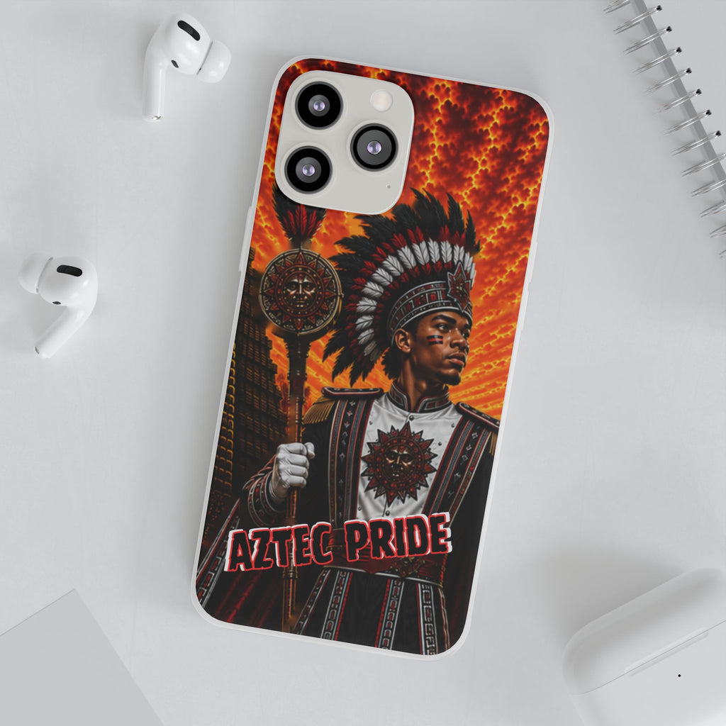 Aztec Drum Major Warrior – Flexi Phone Case (iPhone & Samsung • Clear TPU • Made & Shipped in the USA • 🚚 FREE USA Shipping • Personalized Option)