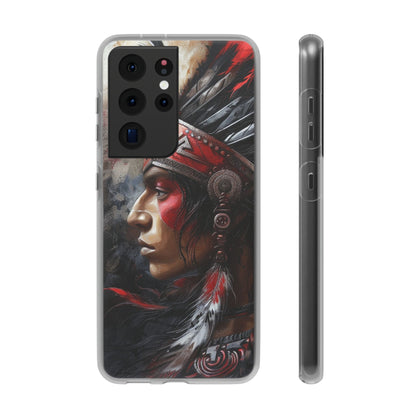 Aztec Silent Warrior – Flexi Phone Case (iPhone & Samsung • Clear TPU • Made in USA • Personalized Option)