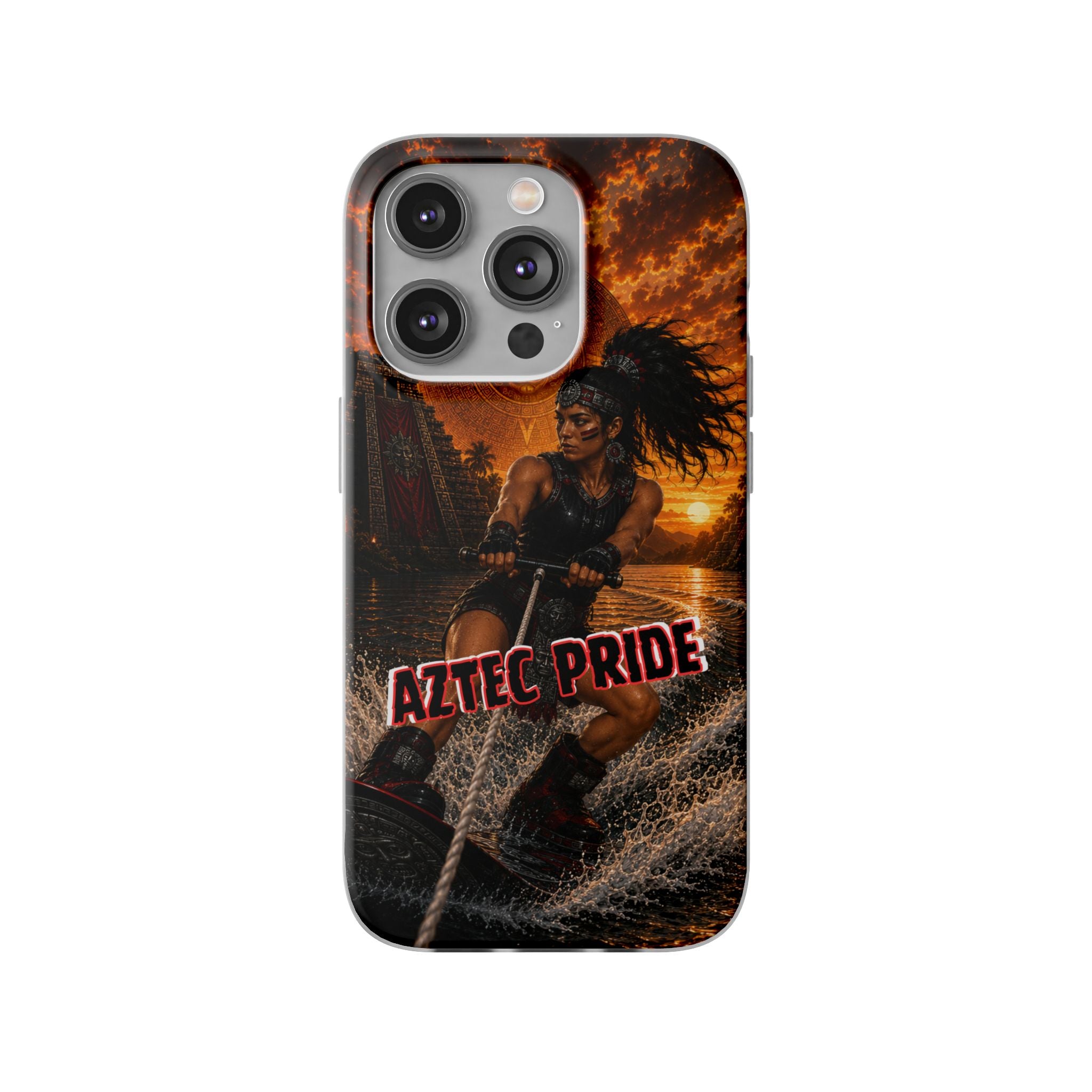 Aztec Wakeboard Female Warrior – Flexi Phone Case (iPhone & Samsung • Clear TPU • Made & Shipped in the USA • 🚚 FREE USA Shipping • Personalized Option)