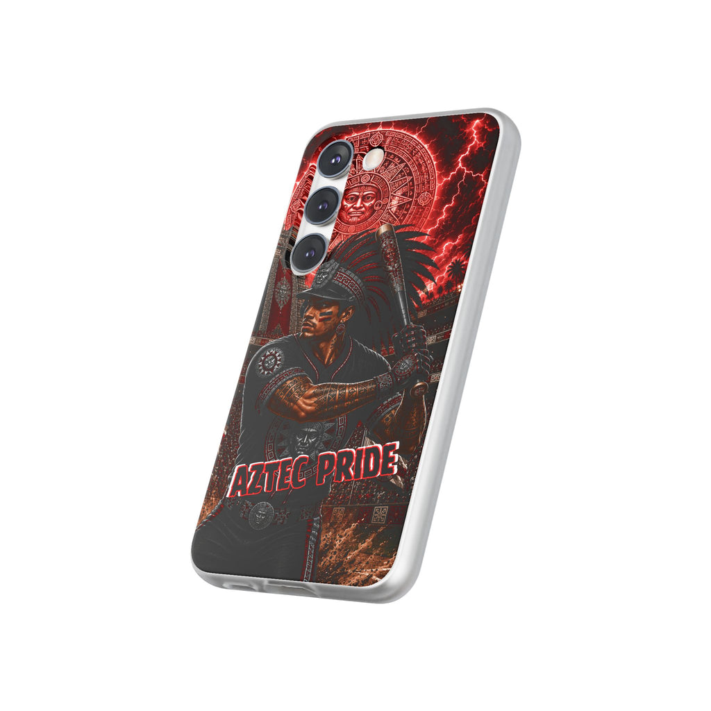Aztec Baseball Warrior – Flexi Phone Case (iPhone & Samsung • Clear TPU • Made & Shipped in the USA • 🚚 FREE USA Shipping • Personalized Option)