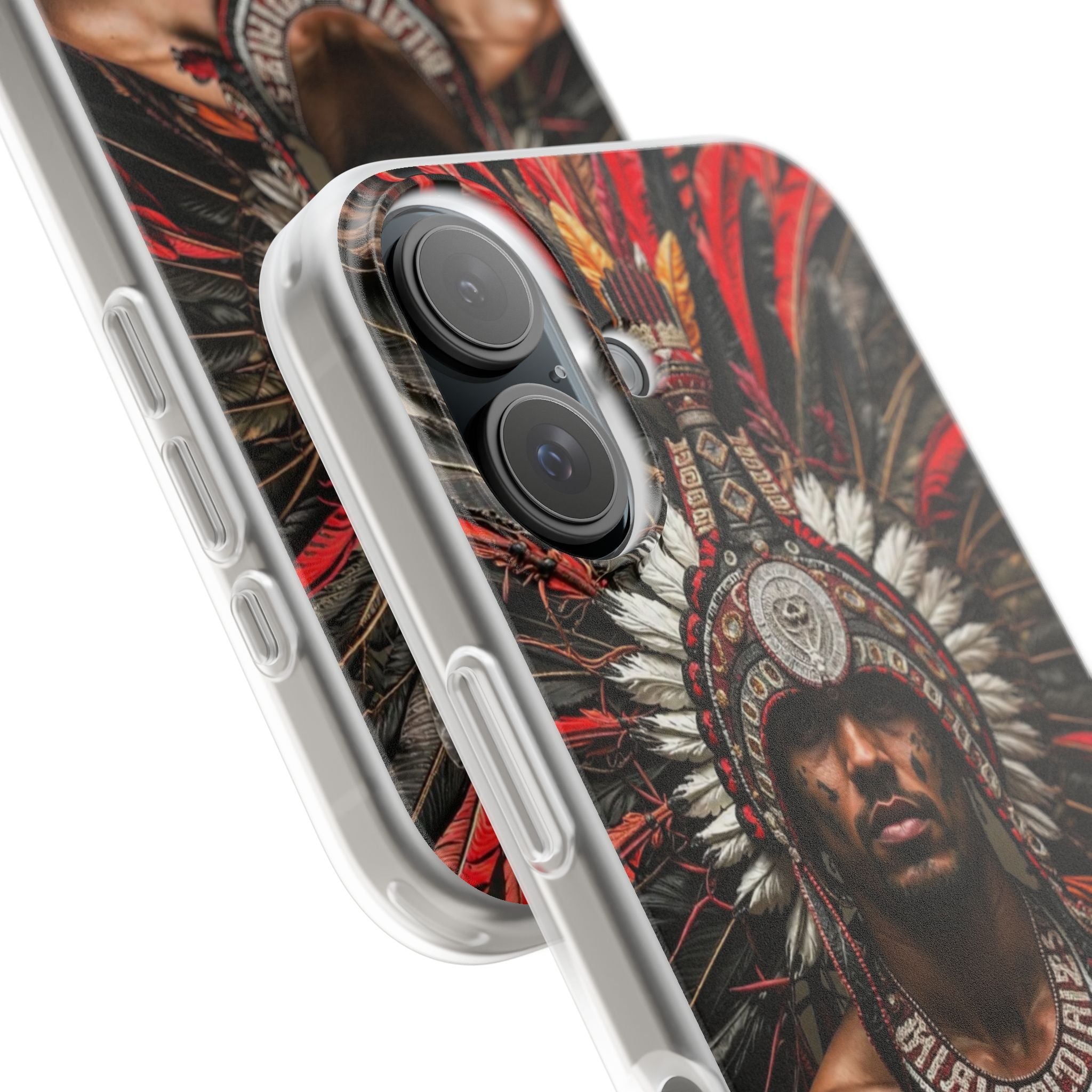 Aztec Warrior Eagle – Flexi Phone Case (iPhone & Samsung • Clear TPU • Made in USA • Personalized Option)
