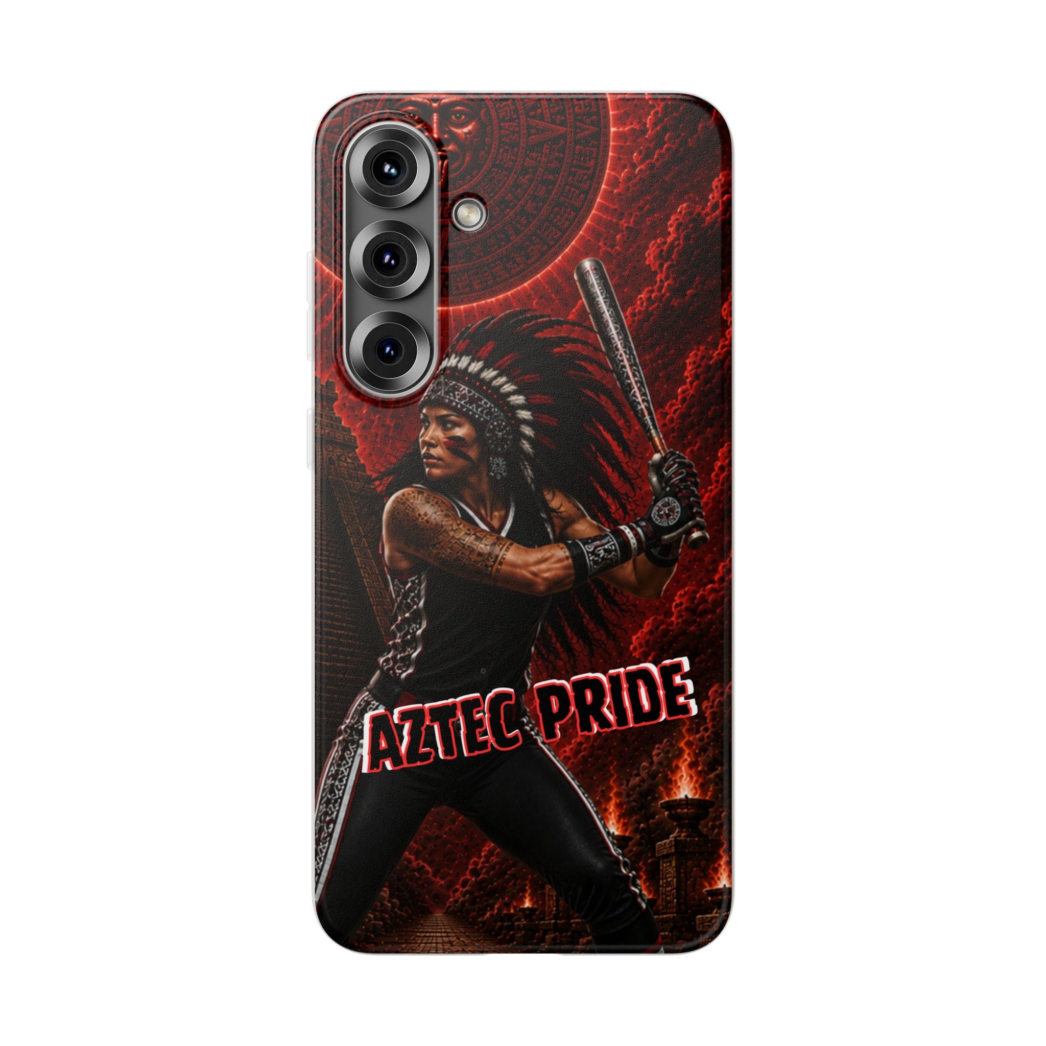 Aztec Softball Warrior – Flexi Phone Case (iPhone & Samsung • Clear TPU • Made in USA • Personalized Option)