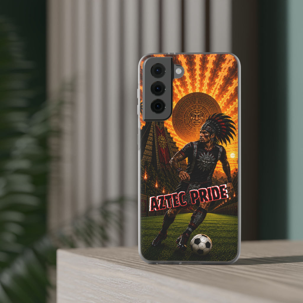 Aztec Soccer Male Warrior – Flexi Phone Case (iPhone & Samsung • Clear TPU • Made & Shipped in the USA • 🚚 FREE USA Shipping • Personalized Option)