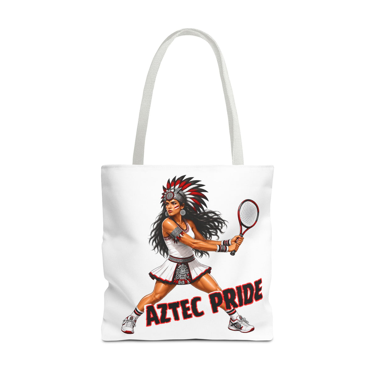 Aztec Tennis Female Warrior Tote Bag | Aztec-Inspired AI Art • Made & Shipped in the USA • 🚚 FREE USA Shipping • FREE Personalization