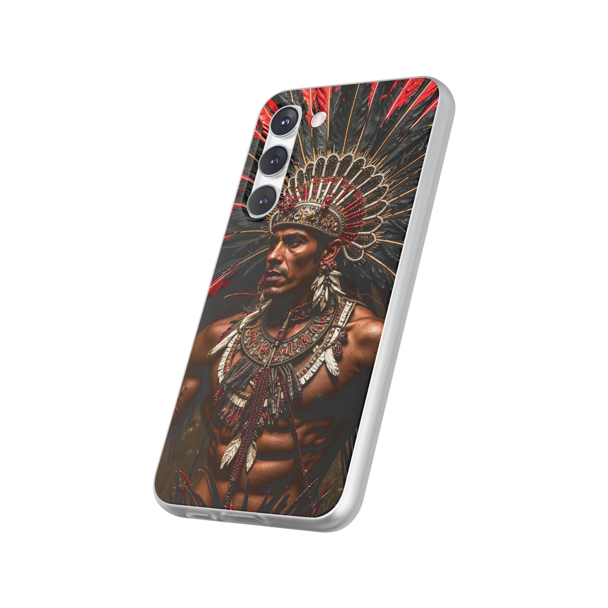 Aztec Sun Guardian – Flexi Phone Case (iPhone & Samsung • Clear TPU • Made in USA • Personalized Option)