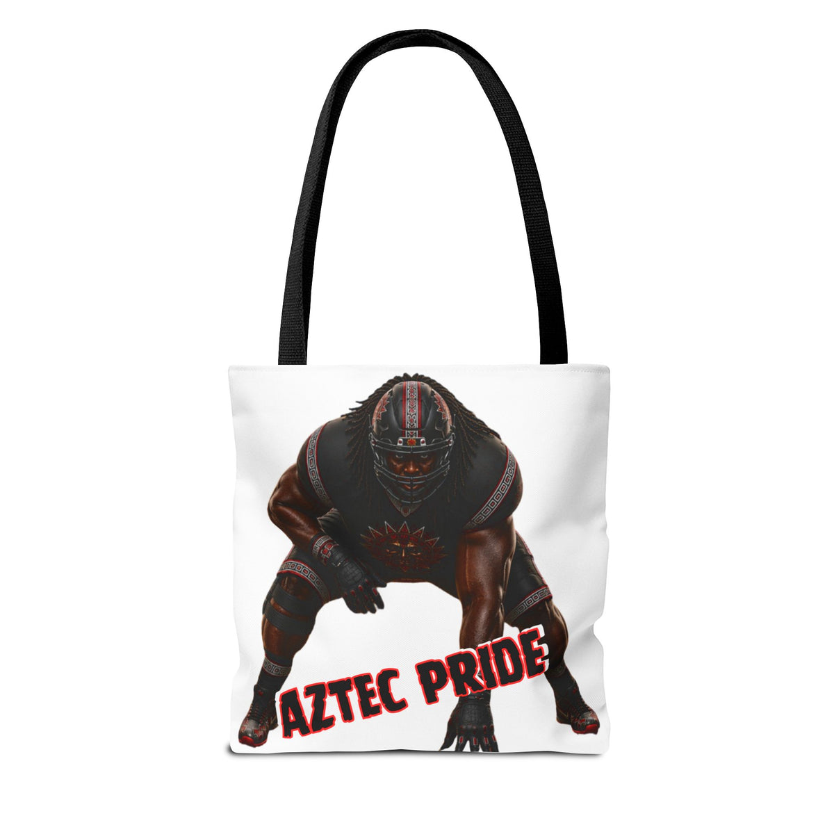 Aztec Football O-Line Warrior Tote Bag | Aztec-Inspired AI Art • Made & Shipped in the USA • 🚚 FREE USA Shipping • FREE Personalization