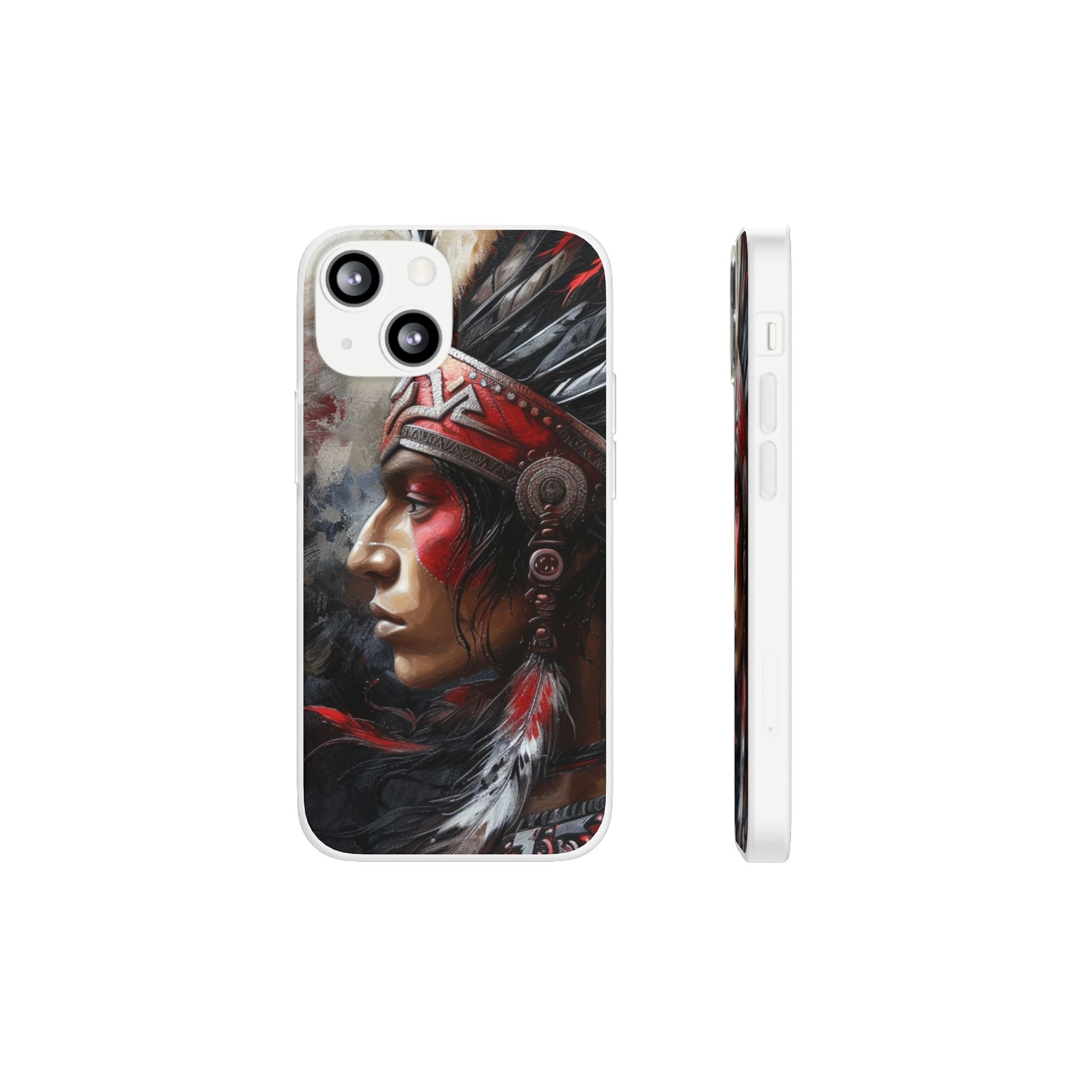 Aztec Silent Warrior – Flexi Phone Case (iPhone & Samsung • Clear TPU • Made in USA • Personalized Option)