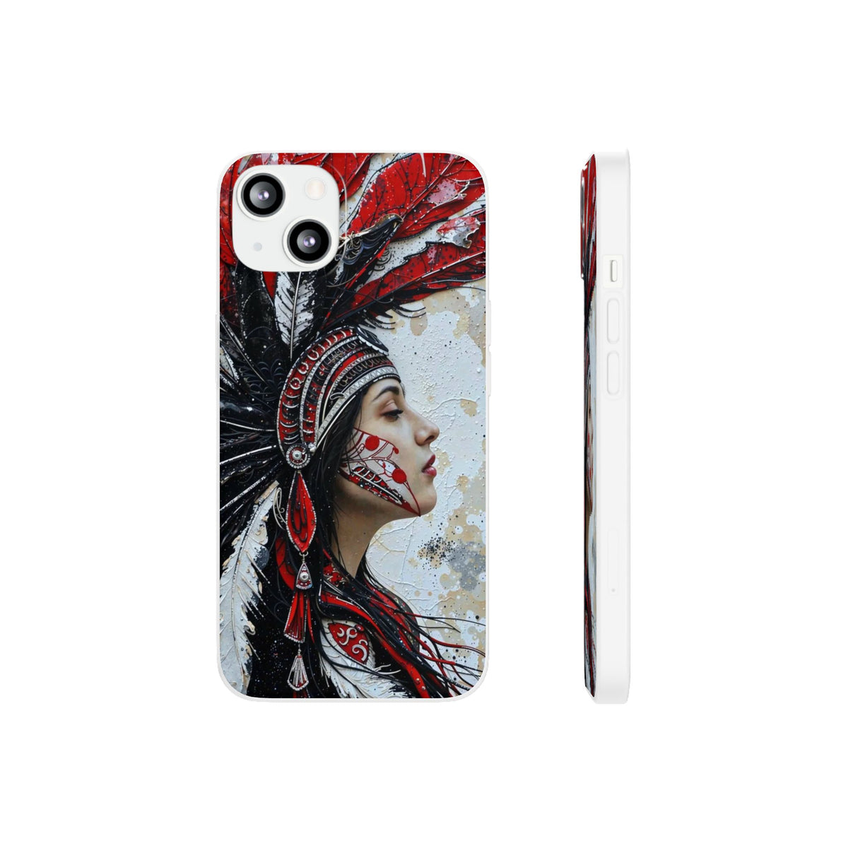 Aztec Silent Goddess – Flexi Phone Case (iPhone & Samsung • Clear TPU • Made in USA • Personalized Option)