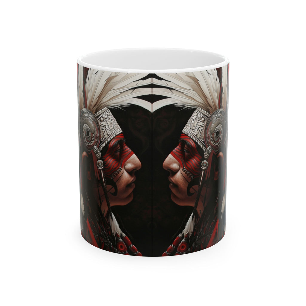 Aztec Warrior King – Ceramic Mug (11oz, 15oz • Dishwasher & Microwave Safe • Made in USA • Personalized Option)