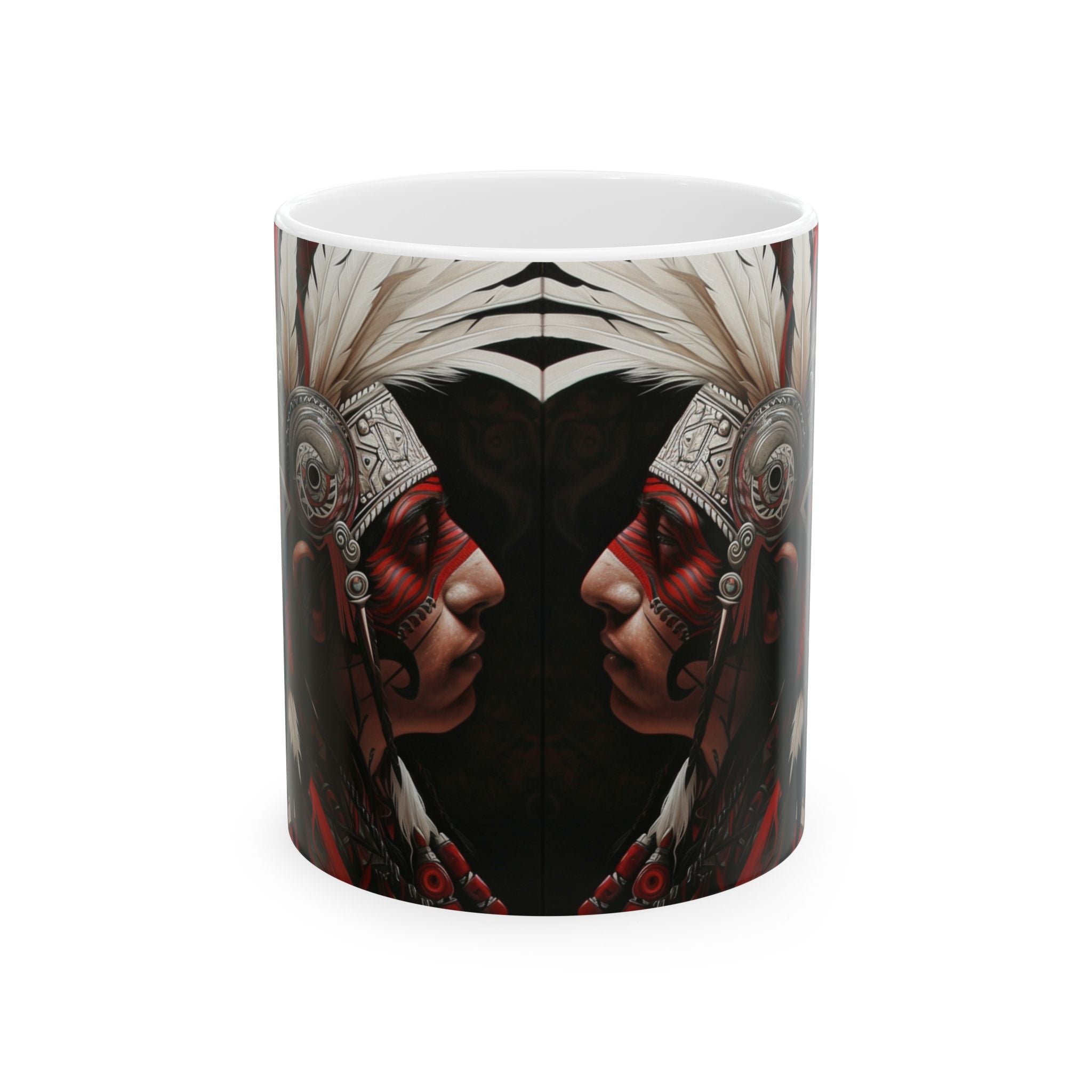 Aztec Warrior King – Ceramic Mug (11oz, 15oz • Dishwasher & Microwave Safe • Made in USA • Personalized Option)