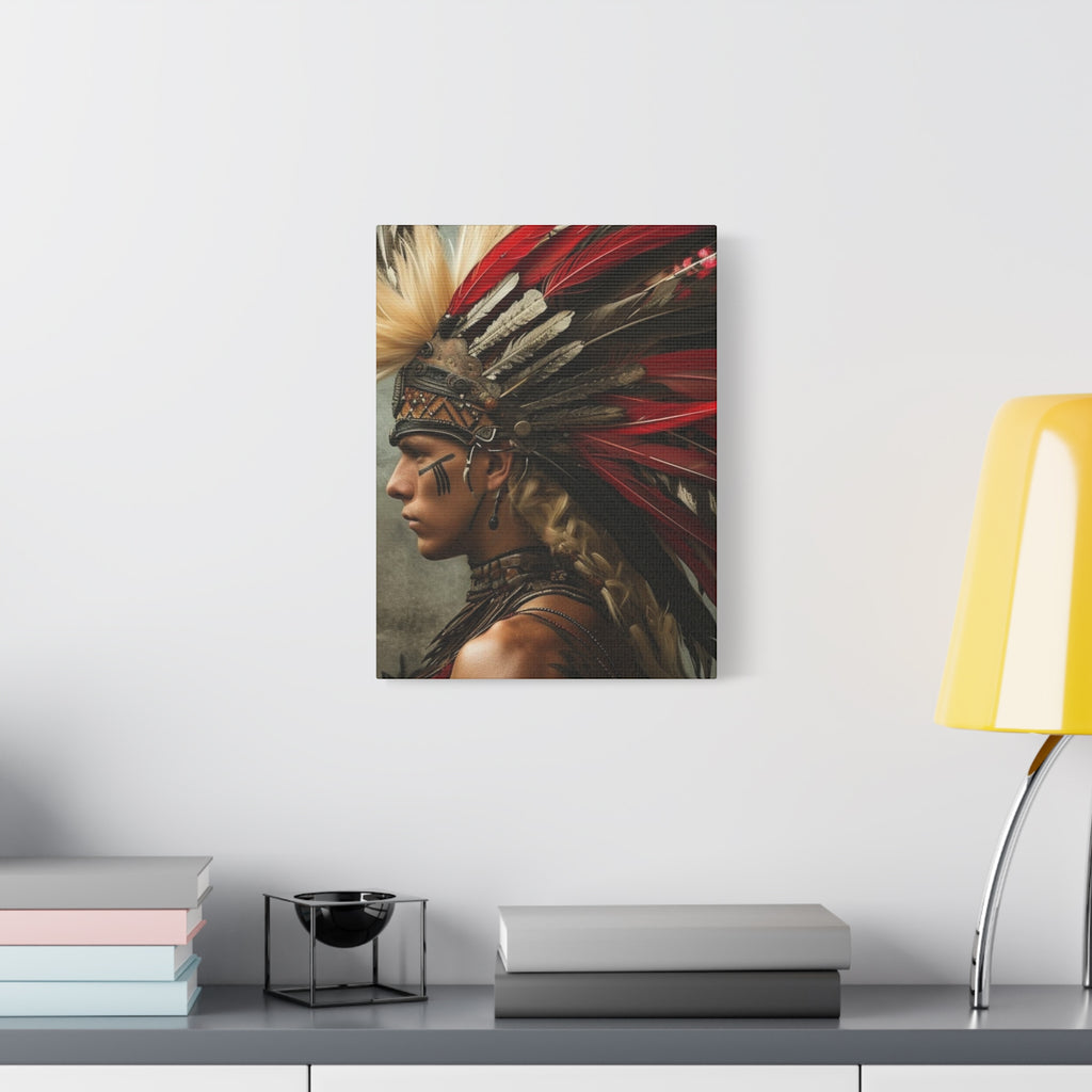 Aztec Storm Warrior – Bold Aztec Wall Art Canvas