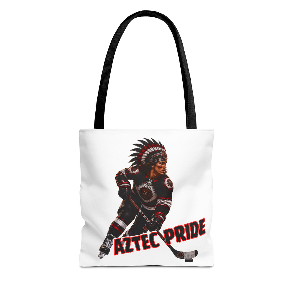 Aztec Hockey Warrior Tote Bag | Aztec-Inspired AI Art • Made & Shipped in the USA • 🚚 FREE USA Shipping • FREE Personalization