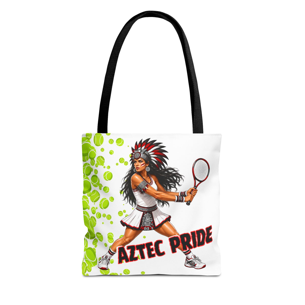 Aztec Tennis Female Warrior Tote Bag | Aztec-Inspired AI Art • Made & Shipped in the USA • 🚚 FREE USA Shipping • FREE Personalization