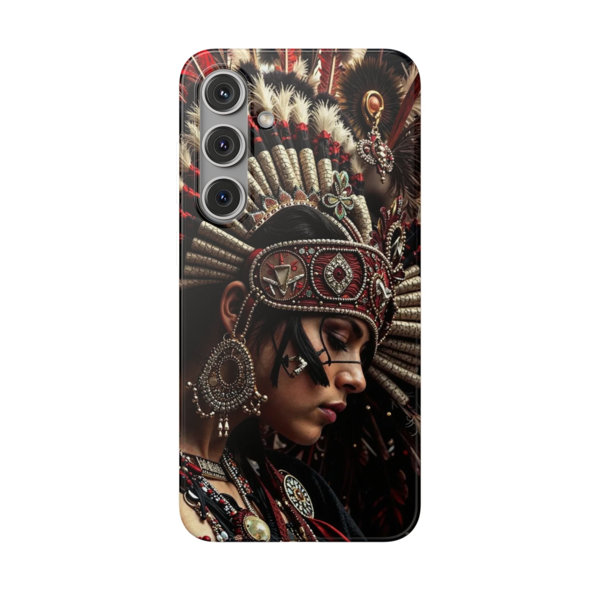 Aztec Goddess Spirit – Flexi Phone Case (iPhone & Samsung • Clear TPU • Made in USA • Personalized Option)