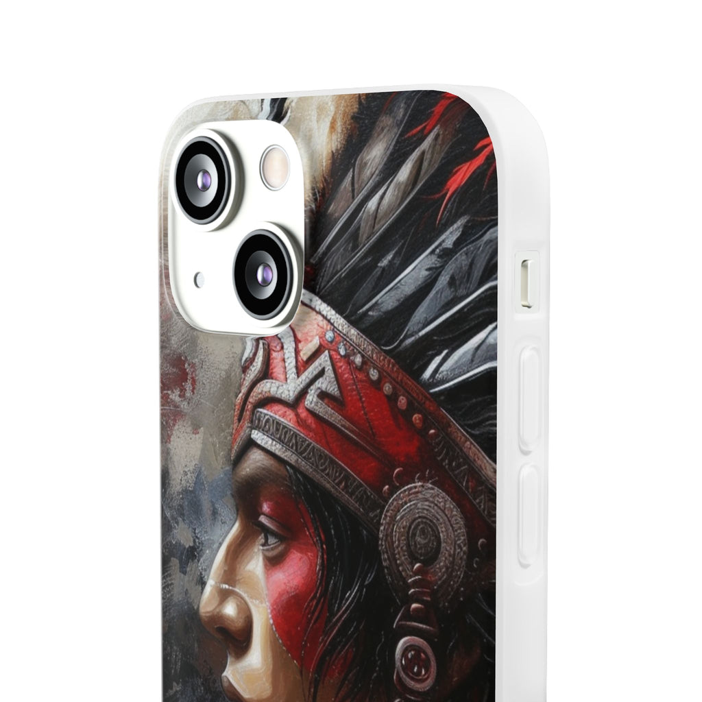 Aztec Silent Warrior – Flexi Phone Case (iPhone & Samsung • Clear TPU • Made in USA • Personalized Option)