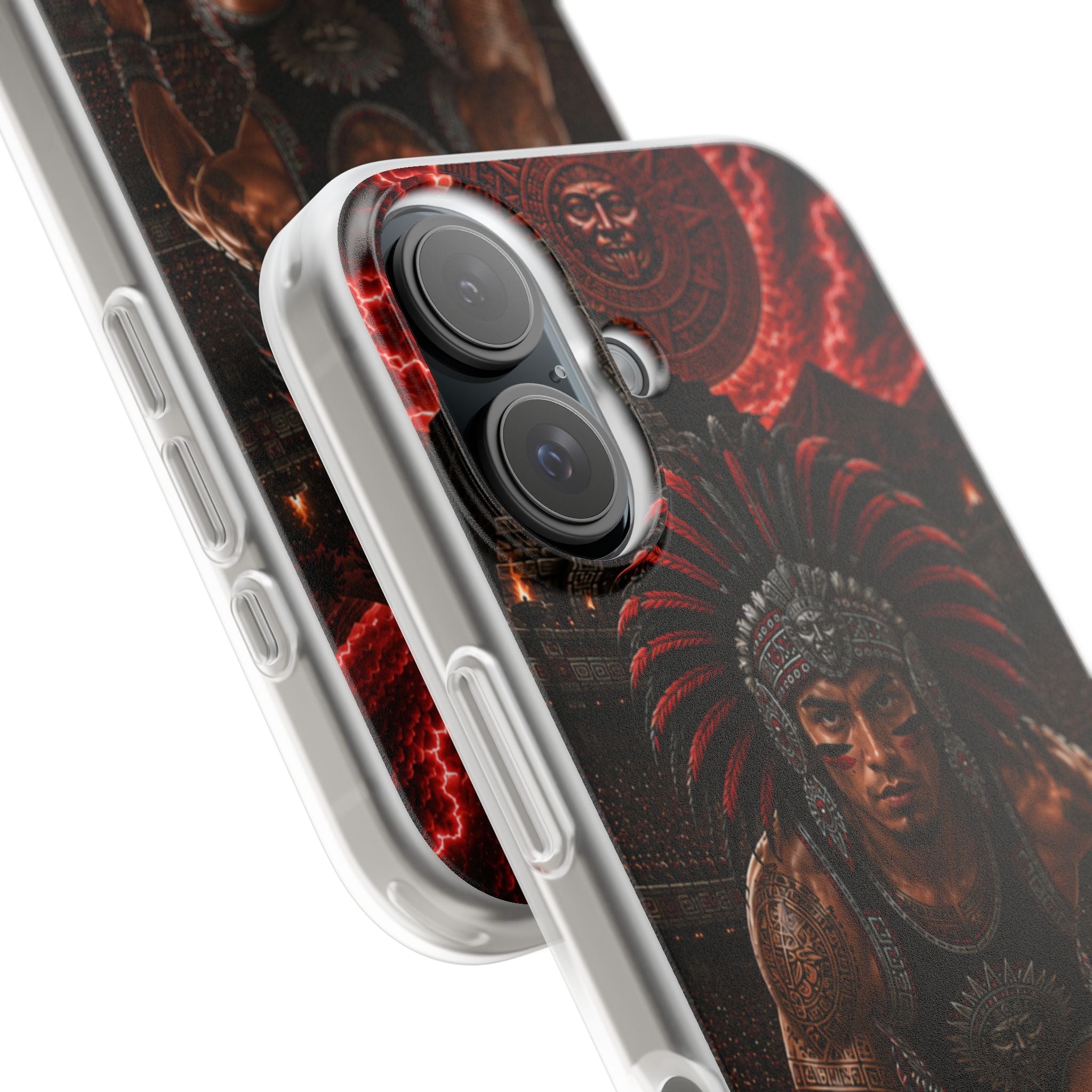 Aztec Track & Field Male Warrior – Flexi Phone Case (iPhone & Samsung • Clear TPU • Made & Shipped in the USA • 🚚 FREE USA Shipping • Personalized Option)