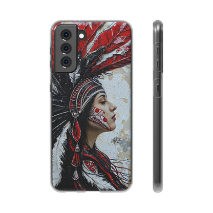 Aztec Silent Goddess – Flexi Phone Case (iPhone & Samsung • Clear TPU • Made in USA • Personalized Option)