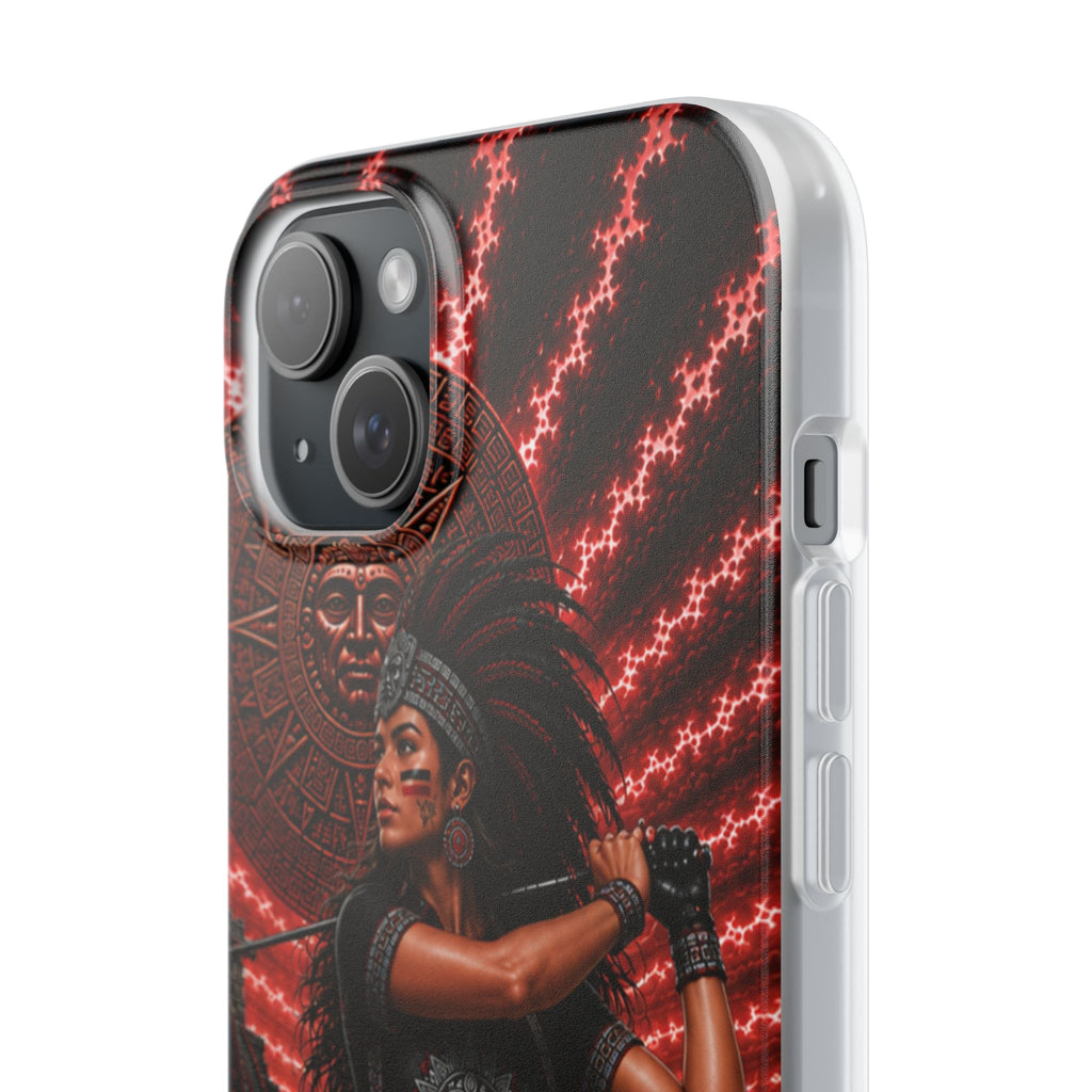 Aztec Golf Female Warrior – Flexi Phone Case (iPhone & Samsung • Clear TPU • Made & Shipped in the USA • 🚚 FREE USA Shipping • Personalized Option)