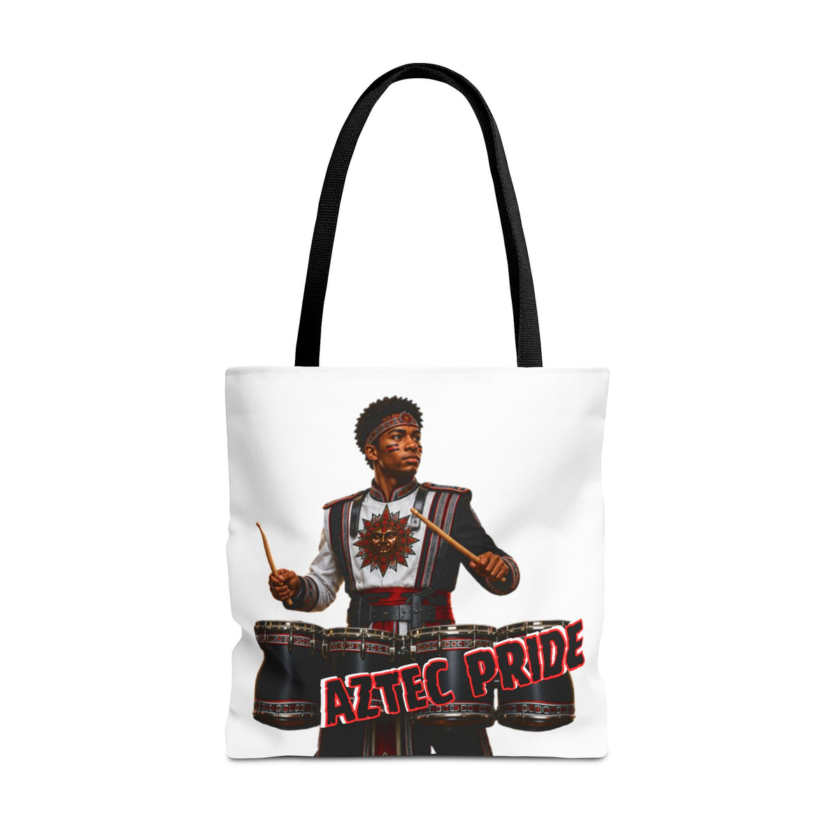 Aztec Band Warrior Tote Bag | Aztec-Inspired AI Art • Made & Shipped in the USA • 🚚 FREE USA Shipping • FREE Personalization