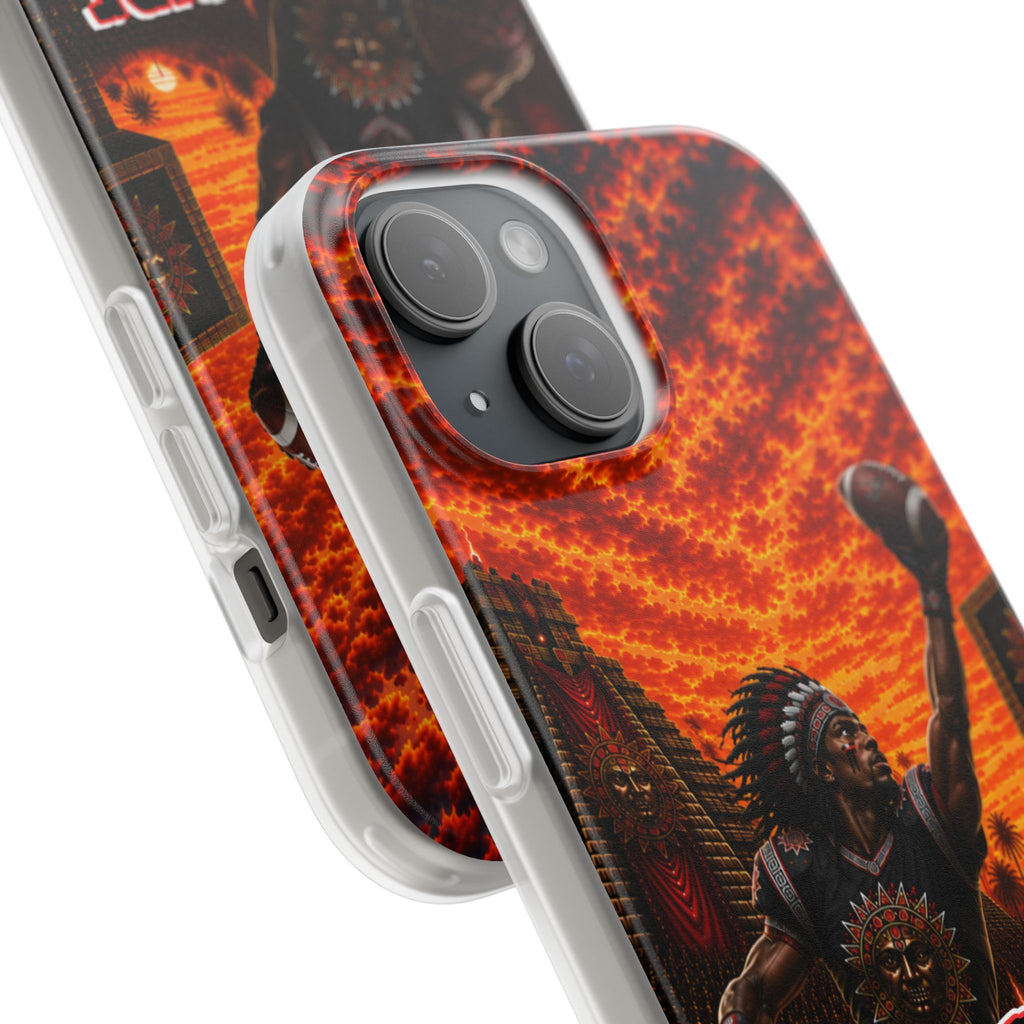 Aztec Football Warrior – Flexi Phone Case (iPhone & Samsung • Clear TPU • Made & Shipped in the USA • 🚚 FREE USA Shipping • Personalized Option)
